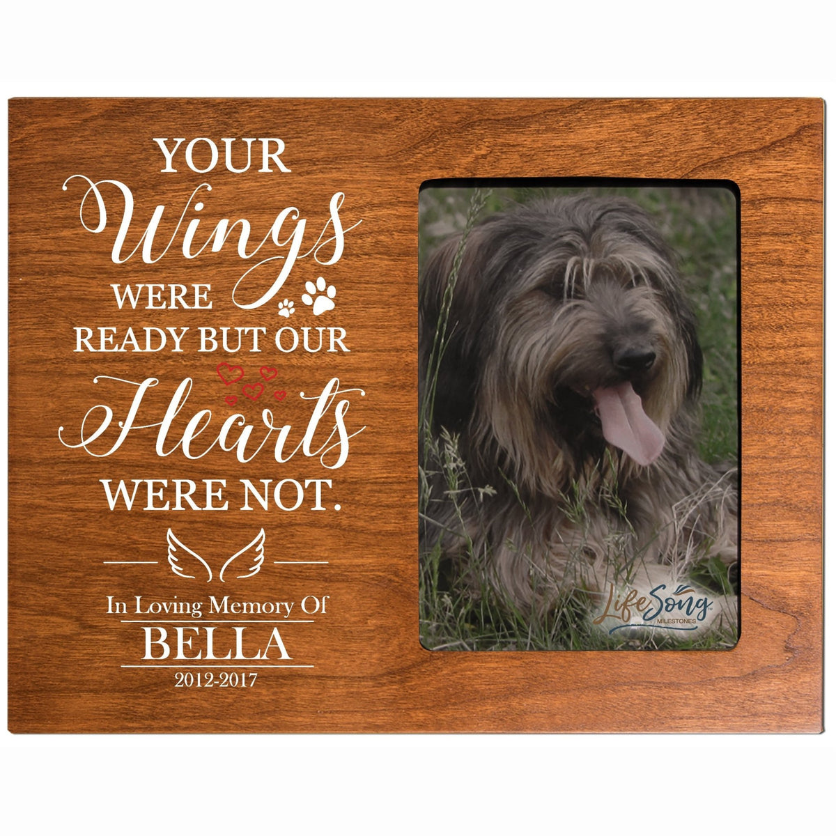 Pet Memorial Picture Frame - Your Wings Were Ready - LifeSong Milestones