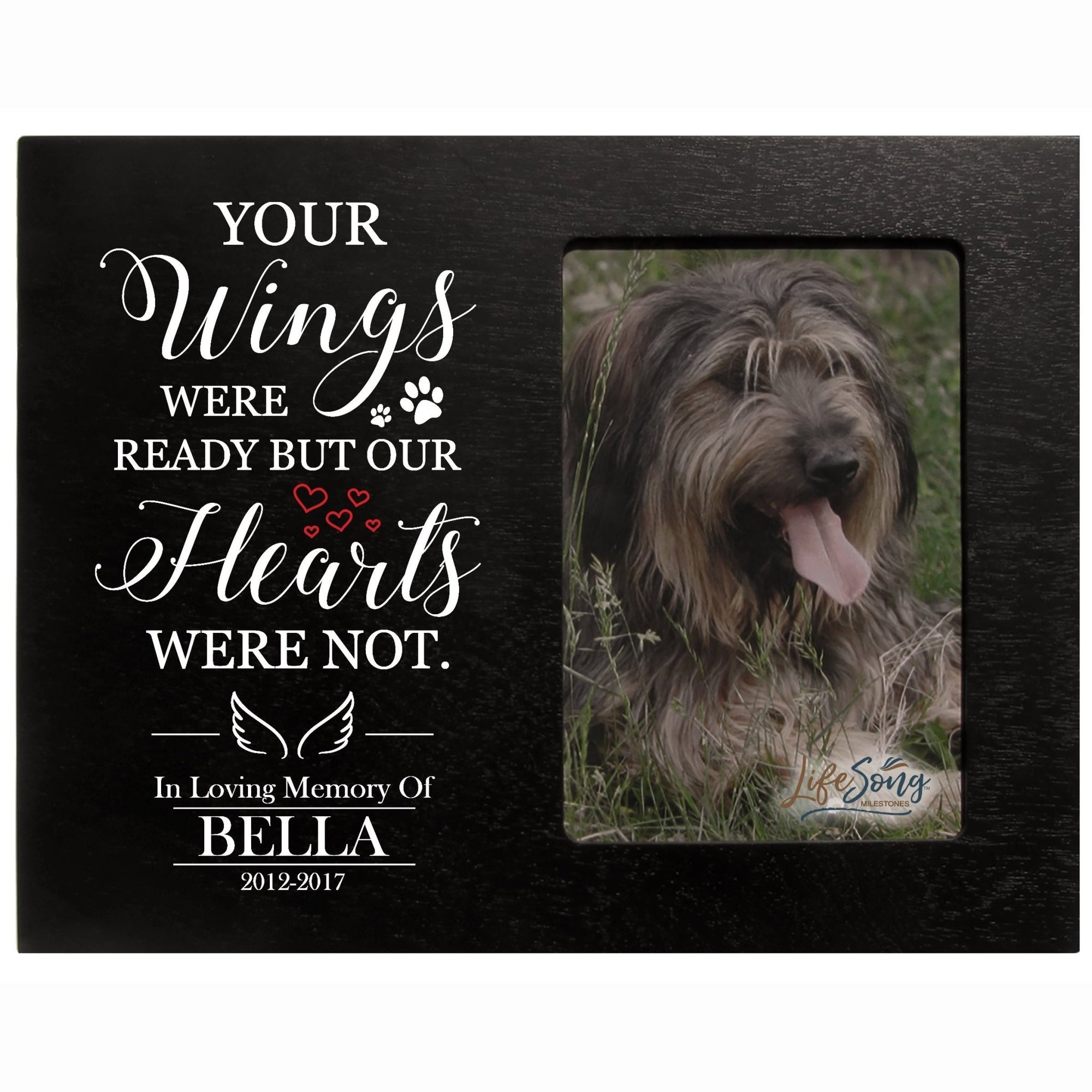 Pet Memorial Picture Frame - Your Wings Were Ready - LifeSong Milestones