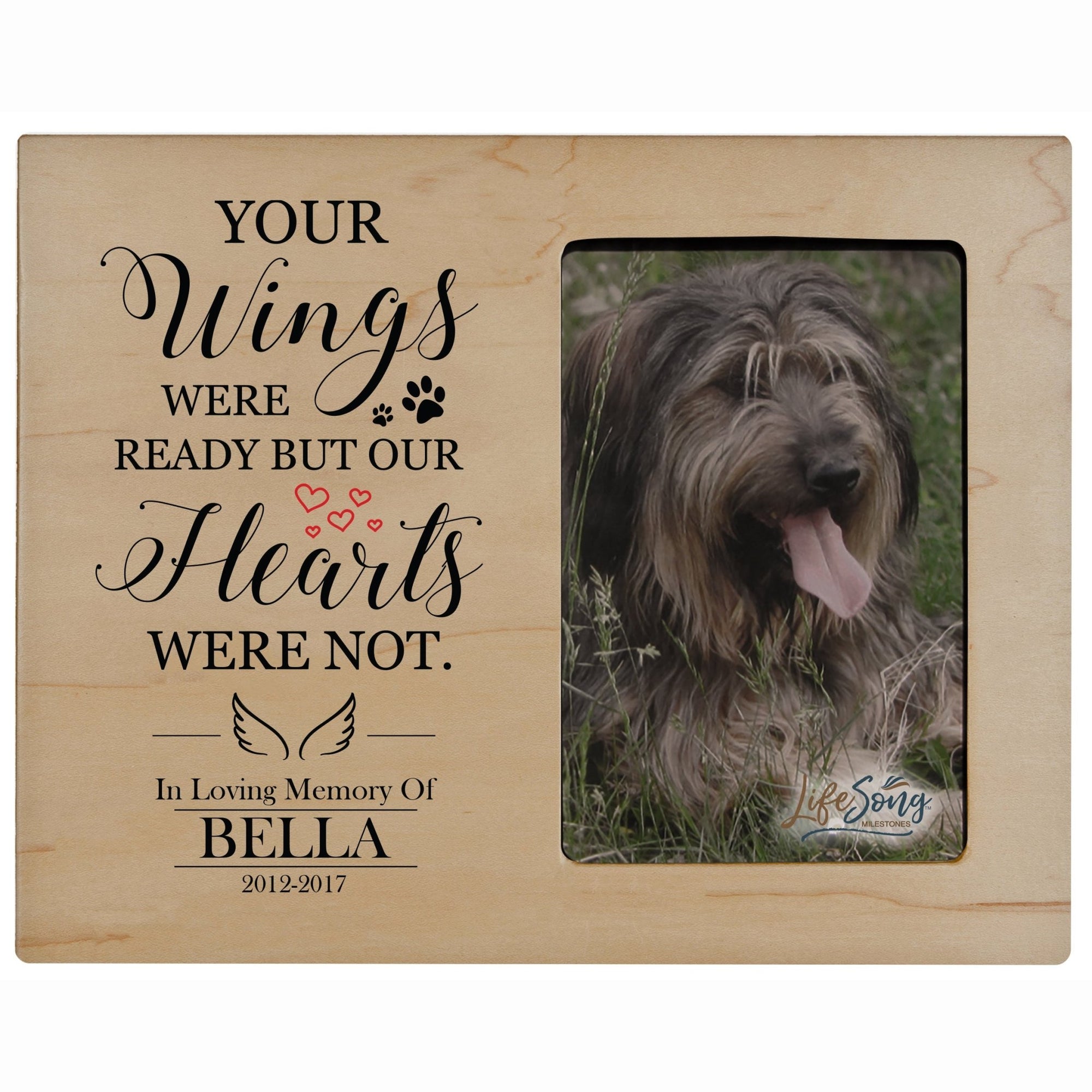 Pet Memorial Picture Frame - Your Wings Were Ready - LifeSong Milestones