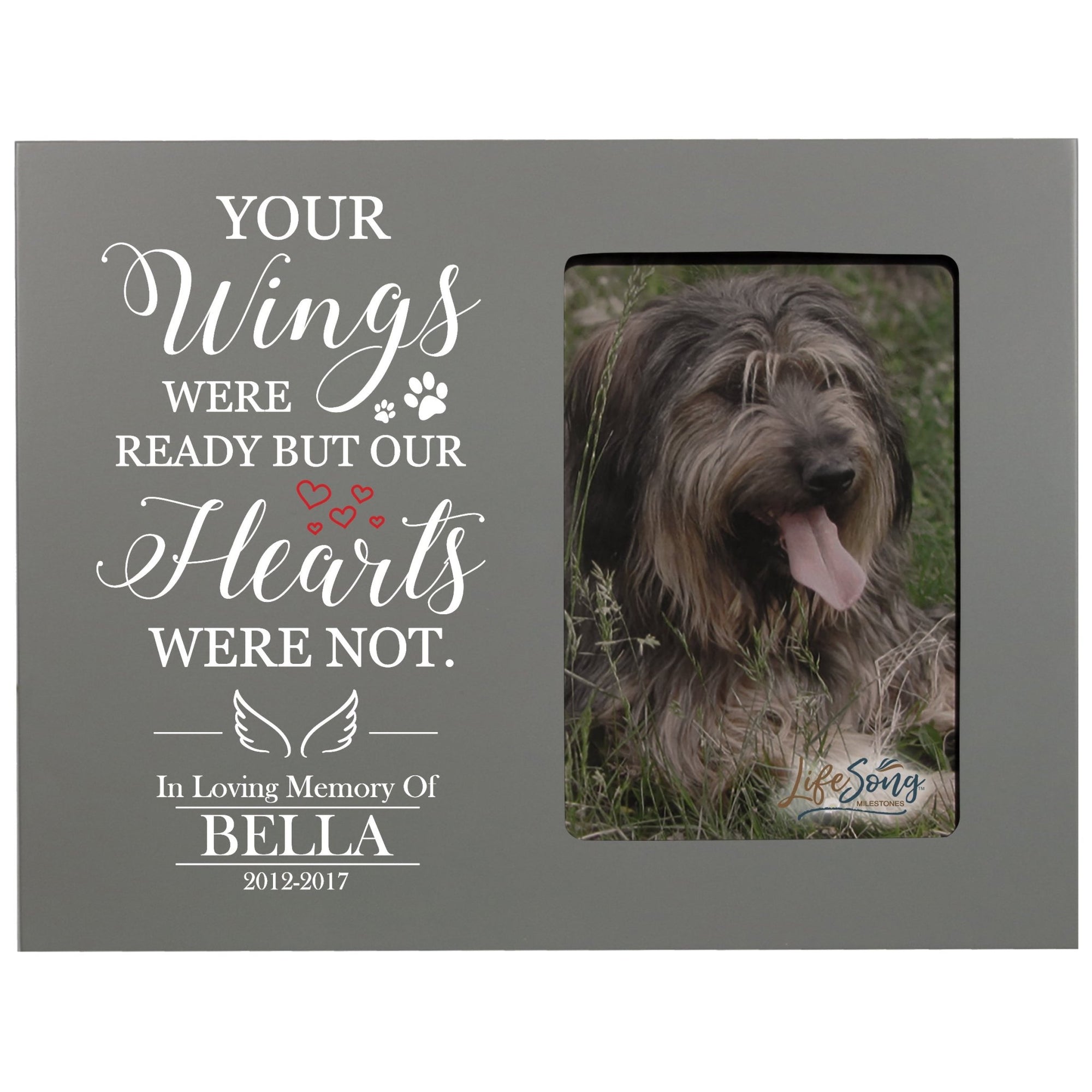 Pet Memorial Picture Frame - Your Wings Were Ready - LifeSong Milestones