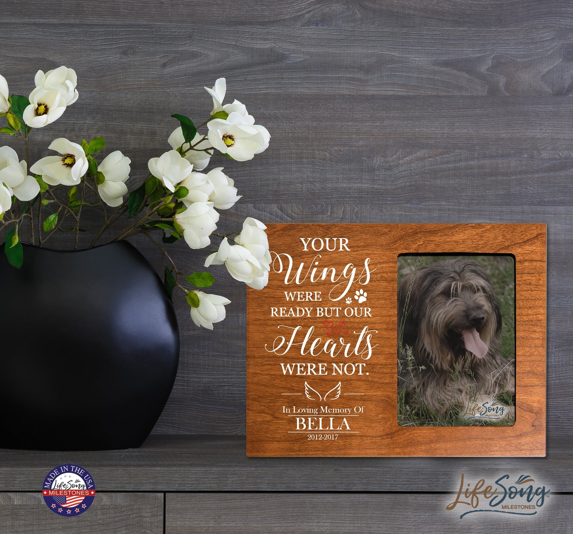 Pet Memorial Picture Frame - Your Wings Were Ready - LifeSong Milestones