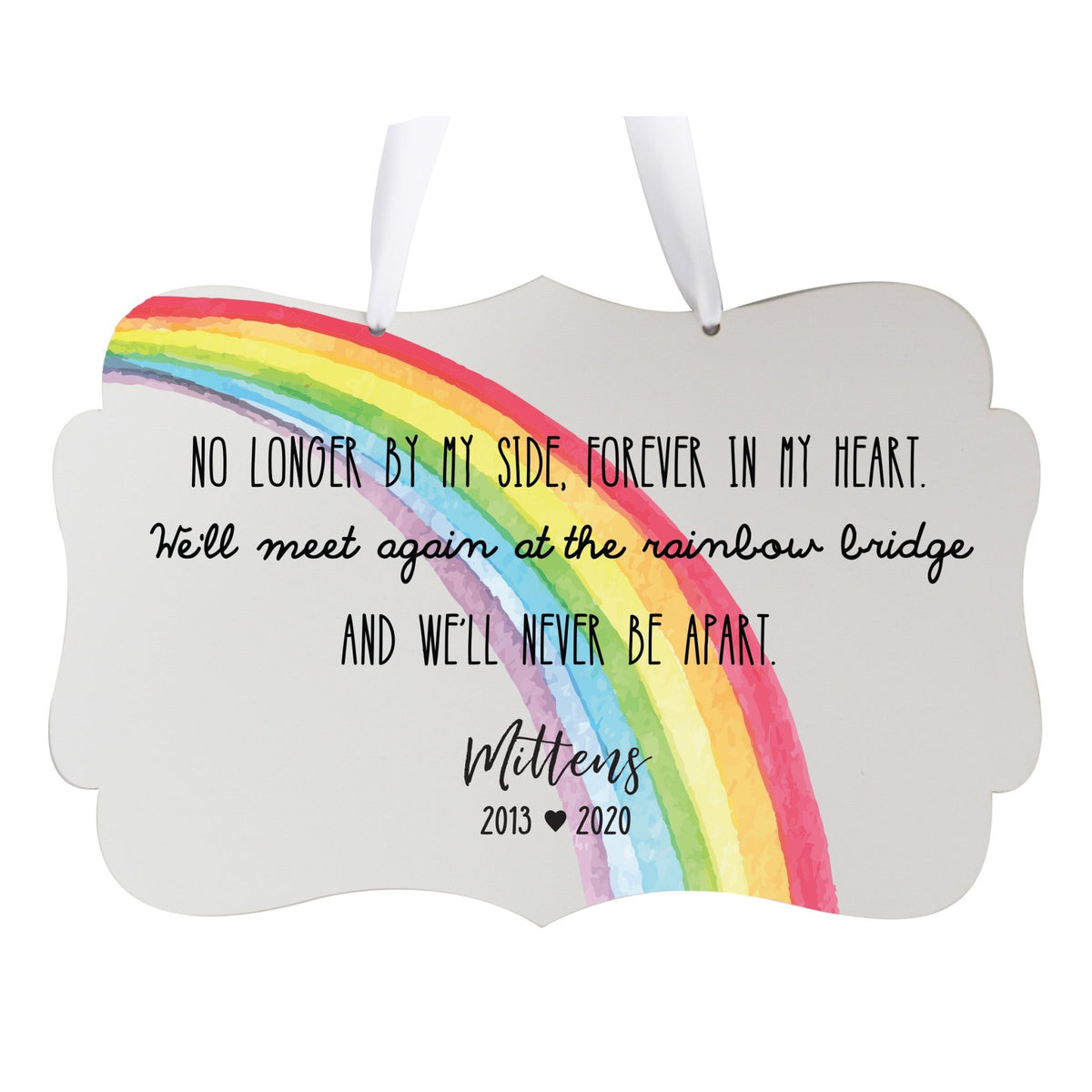 Pet Memorial Ribbon Sign Décor - The Rainbow Bridge - LifeSong Milestones