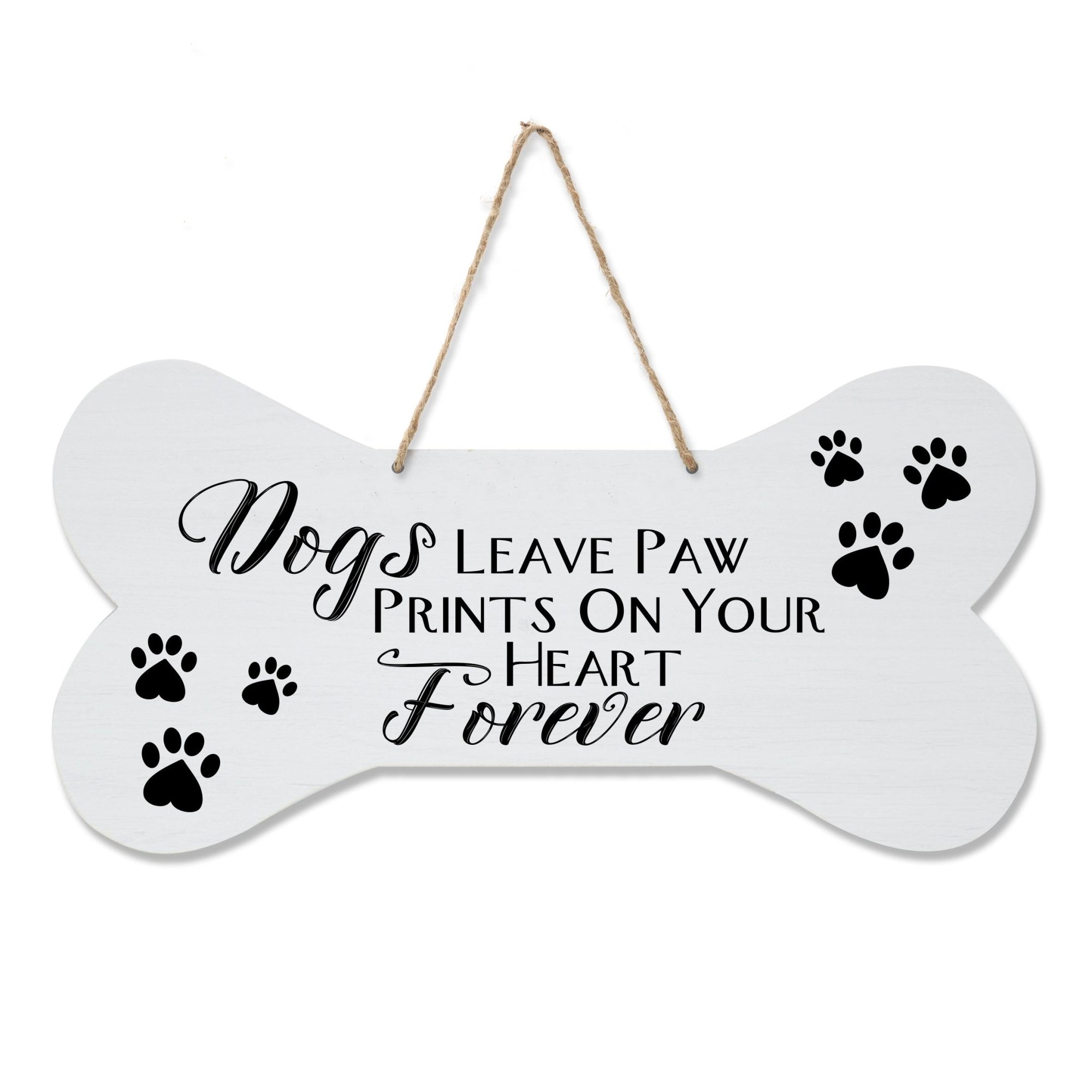 Pet Memorial Rope Sign Décor - Dogs Leave Paw Prints On Your Heart - LifeSong Milestones