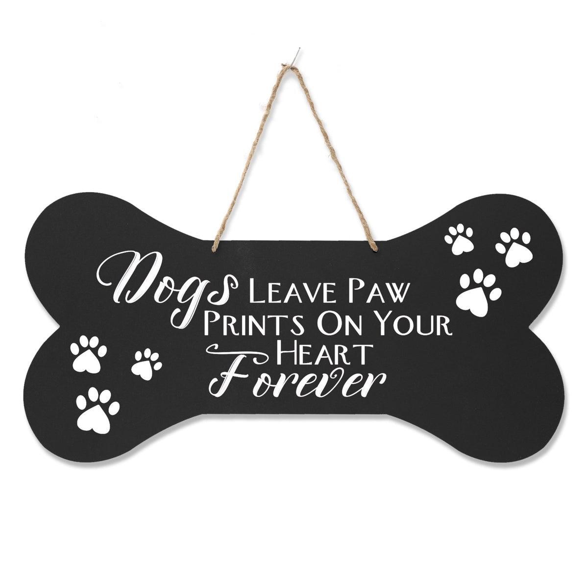 Pet Memorial Rope Sign Décor - Dogs Leave Paw Prints On Your Heart - LifeSong Milestones