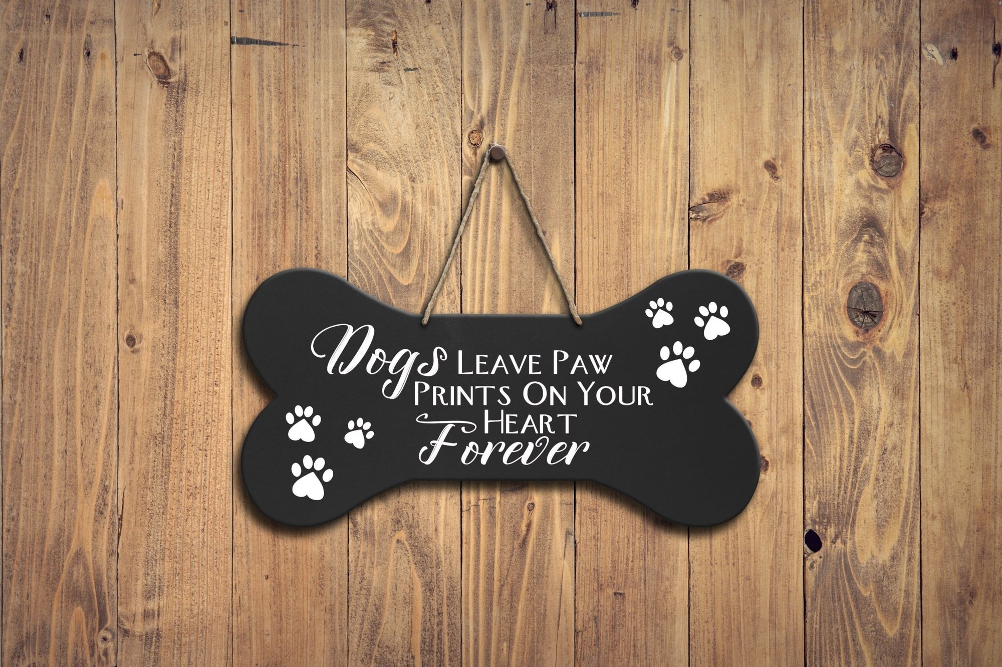 Pet Memorial Rope Sign Décor - Dogs Leave Paw Prints On Your Heart - LifeSong Milestones