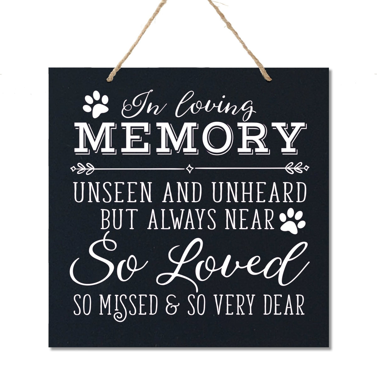 Pet Memorial Rope Sign Décor - In Loving Memory - LifeSong Milestones