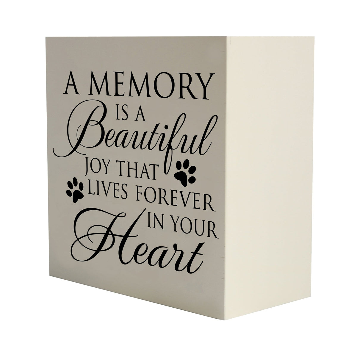 Pet Memorial Shadow Box Cremation Urn for Dog or Cat - A Memory Is A Beautiful Joy - LifeSong Milestones