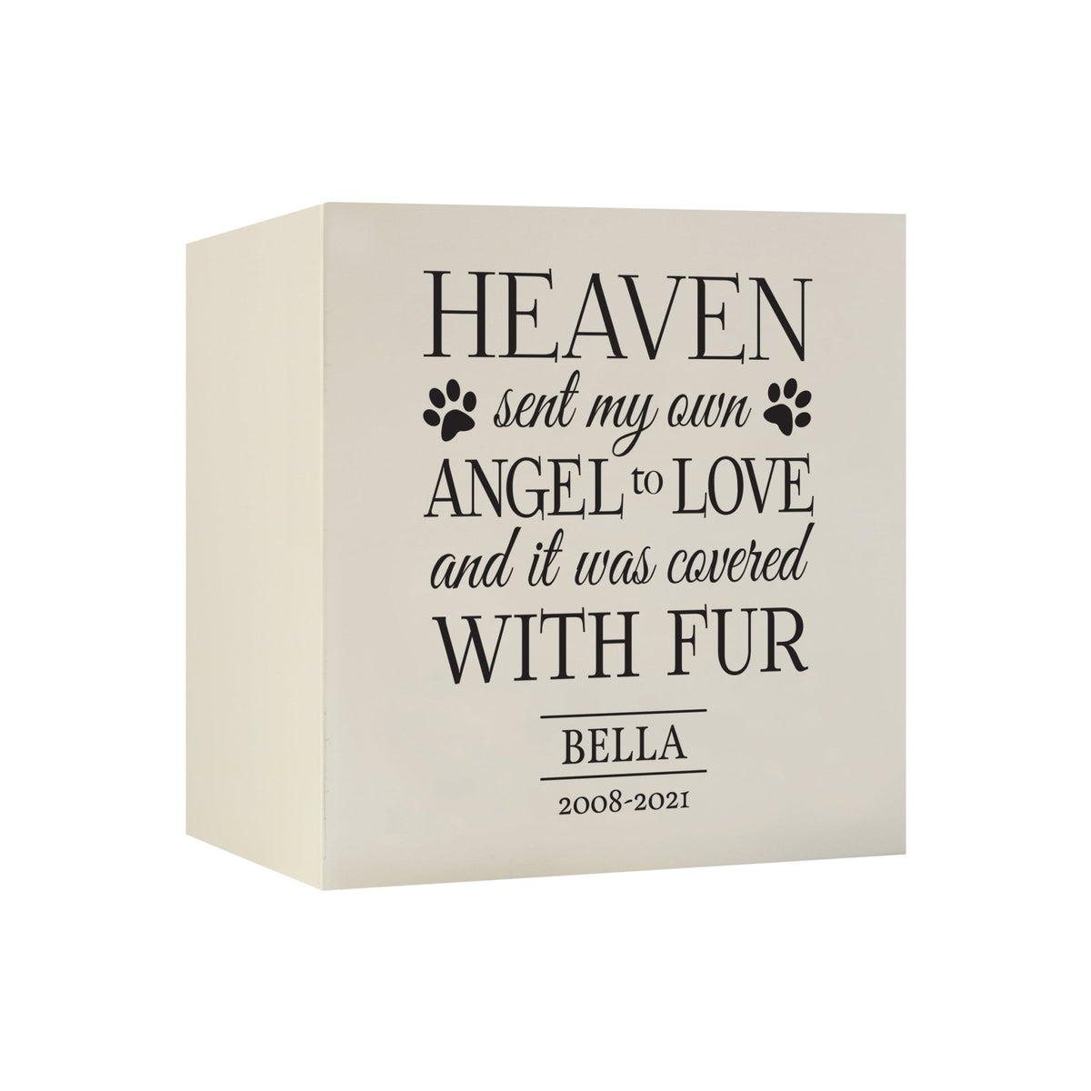 Pet Memorial Shadow Box Cremation Urn for Dog or Cat - Heaven Sent My Own Angel - LifeSong Milestones