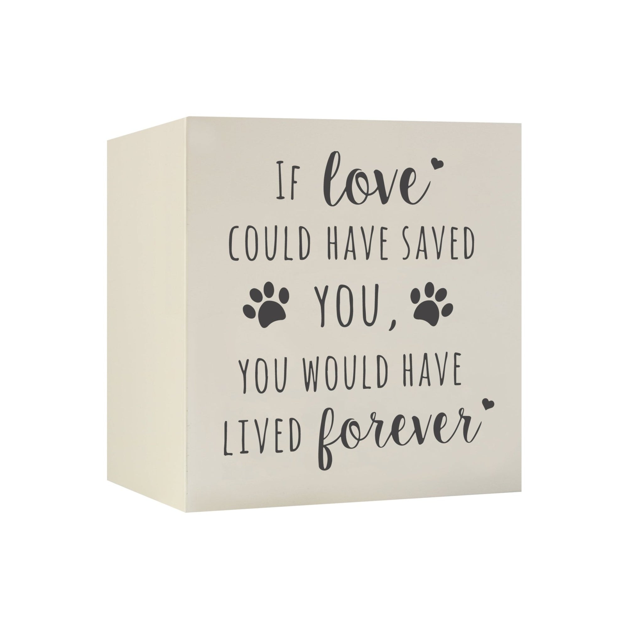 Pet Memorial Shadow Box Cremation Urn for Dog or Cat - If Love Could Have Saved You - LifeSong Milestones