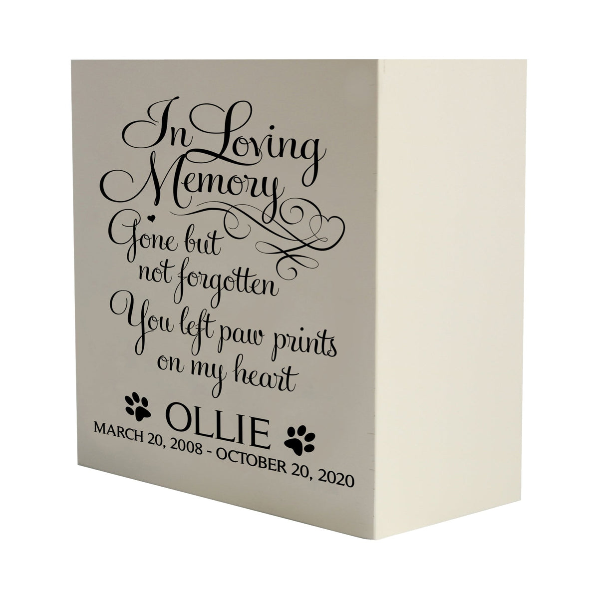 Pet Memorial Shadow Box Cremation Urn for Dog or Cat - In Loving Memory - LifeSong Milestones