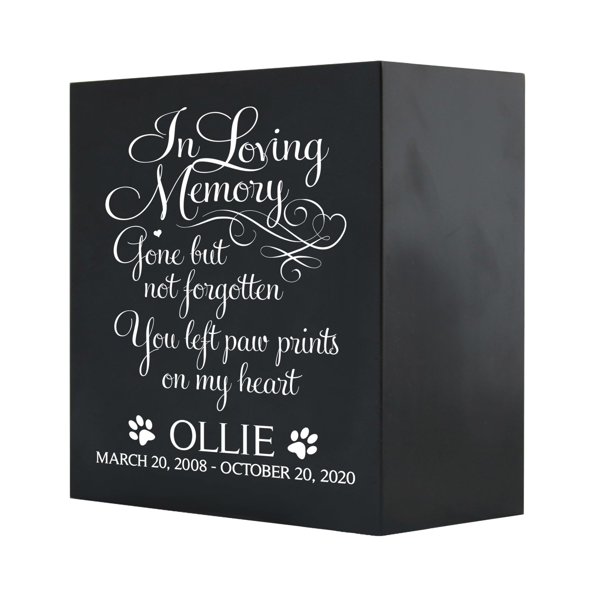 Pet Memorial Shadow Box Cremation Urn for Dog or Cat - In Loving Memory - LifeSong Milestones