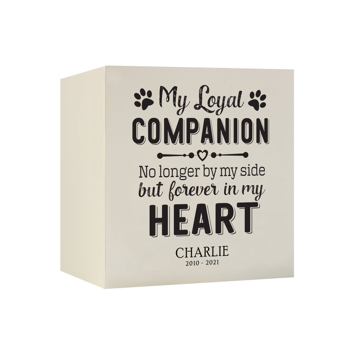 Pet Memorial Shadow Box Cremation Urn for Dog or Cat - My Loyal Companion - LifeSong Milestones