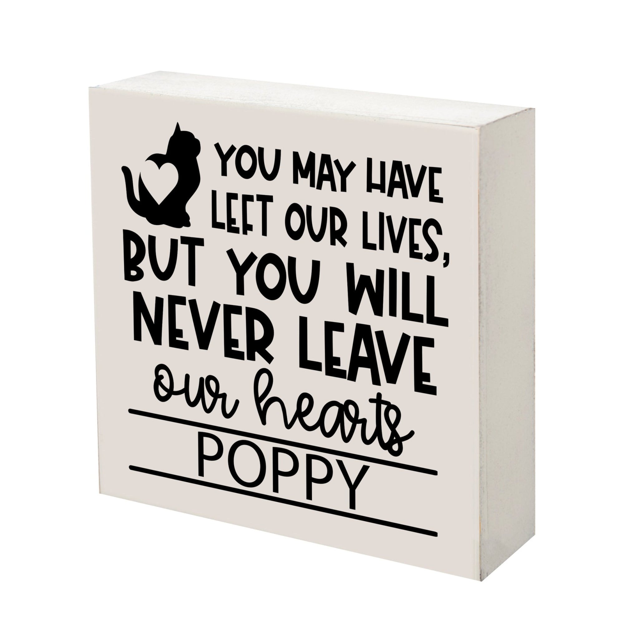Pet Memorial Shadow Box Décor - You May Have Left Our Lives (Cat) - LifeSong Milestones