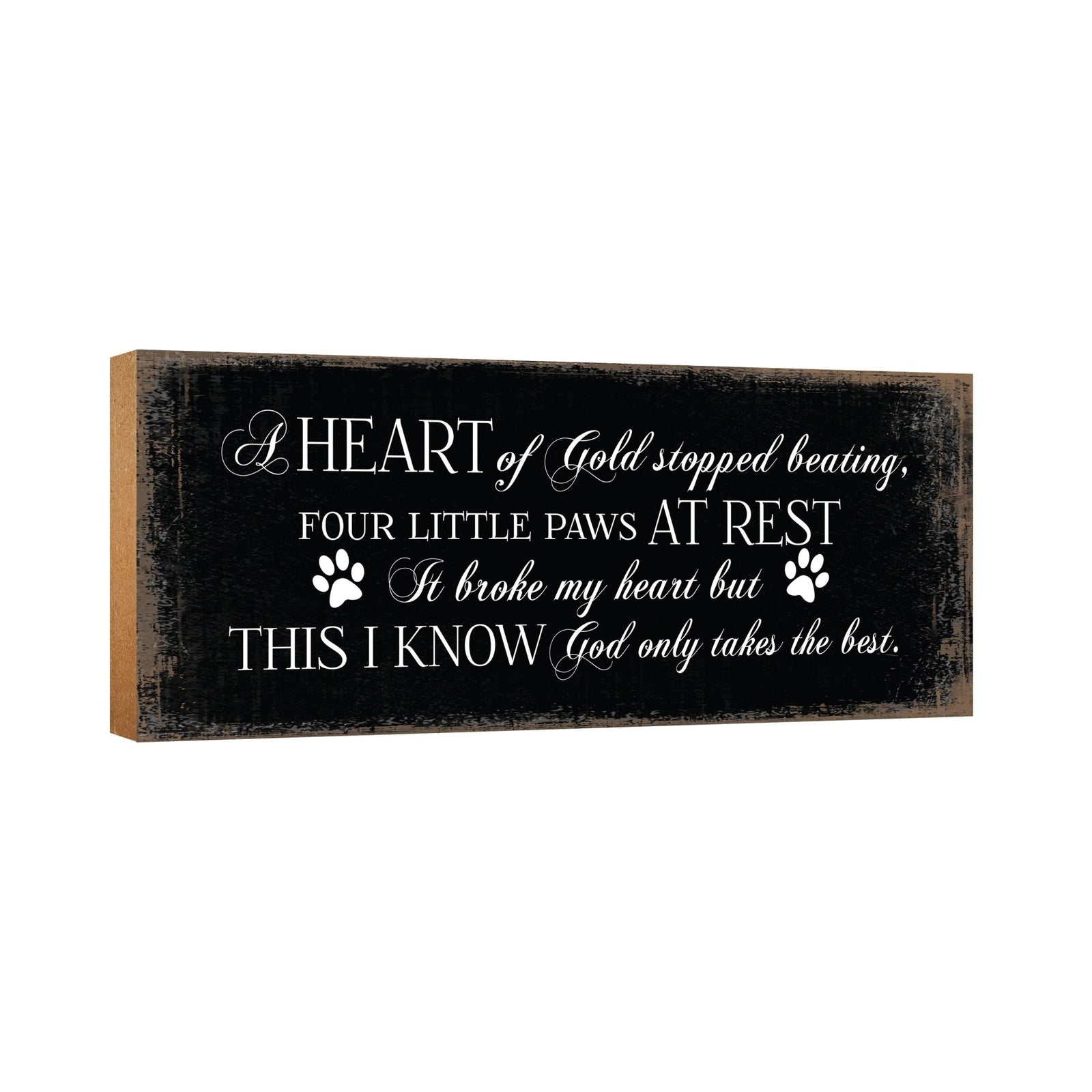 Pet Memorial shelf decor Plaque Décor - A Heart of Gold - LifeSong Milestones