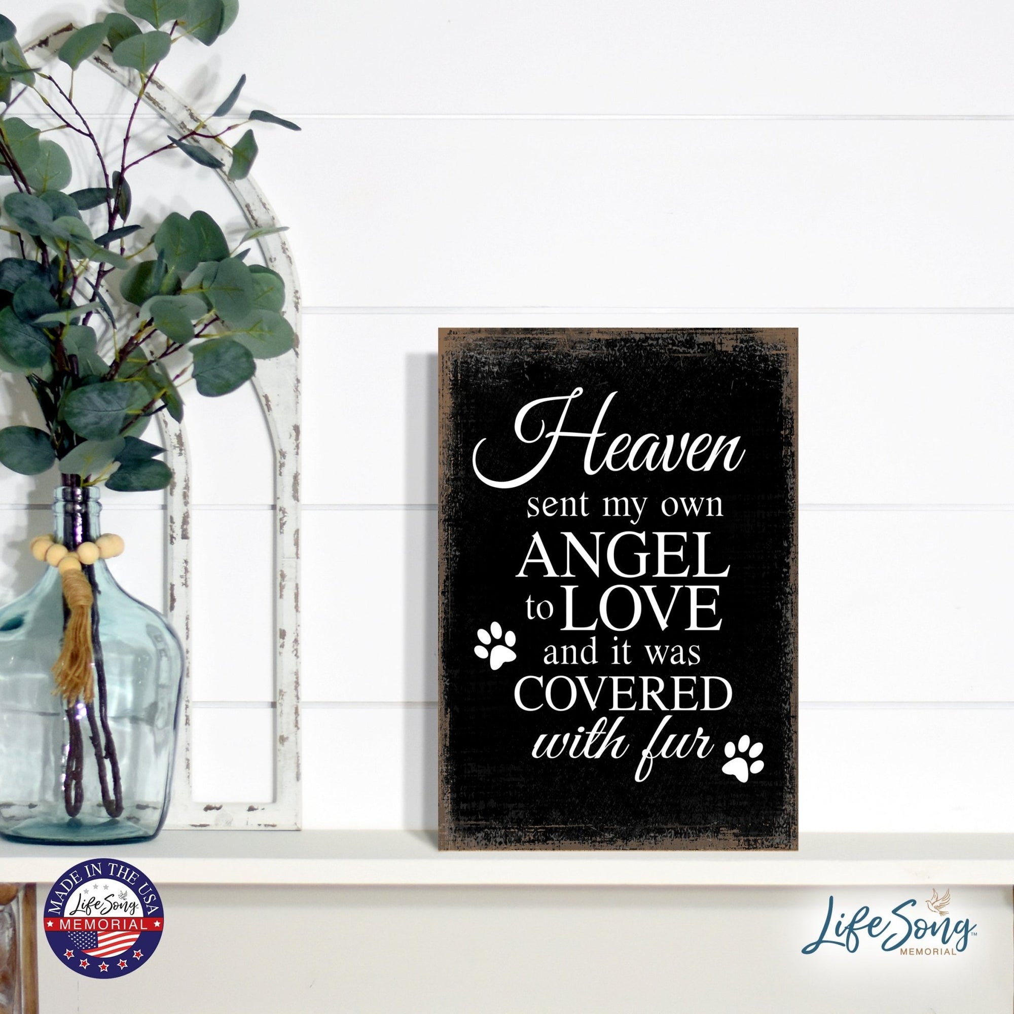 Pet Memorial shelf decor Plaque Décor - Heaven Sent My Own Angel - LifeSong Milestones