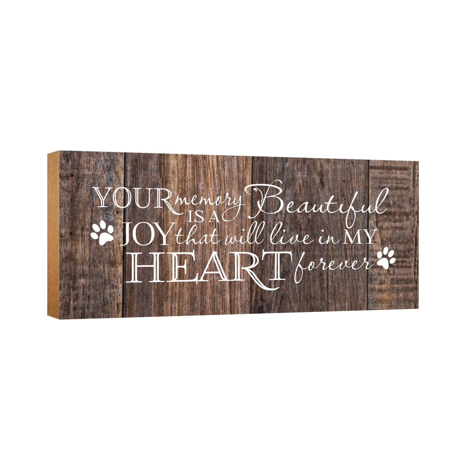 Pet Memorial shelf decor Plaque Décor - Your Memory Is A Beautiful Joy - LifeSong Milestones