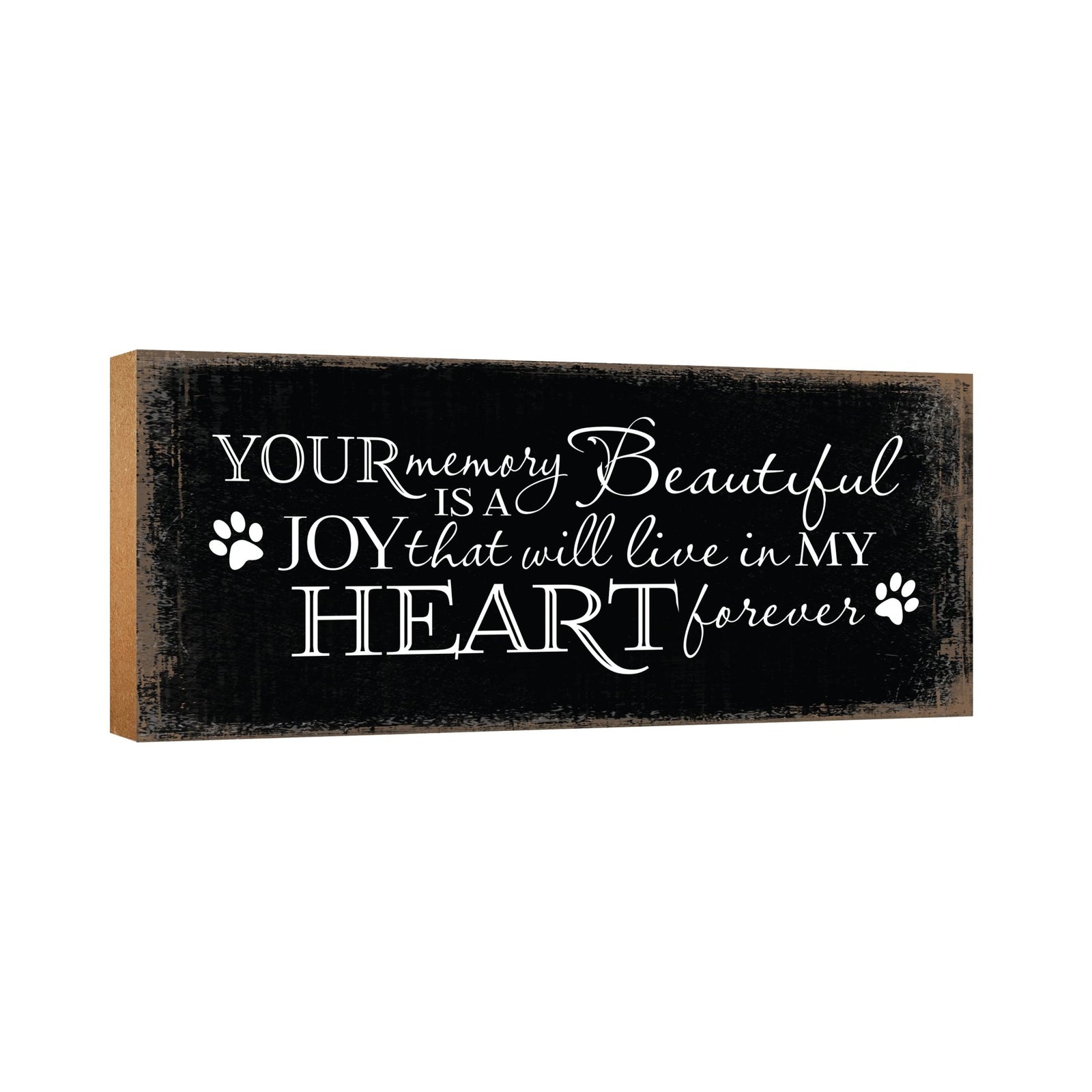 Pet Memorial shelf decor Plaque Décor - Your Memory Is A Beautiful Joy - LifeSong Milestones