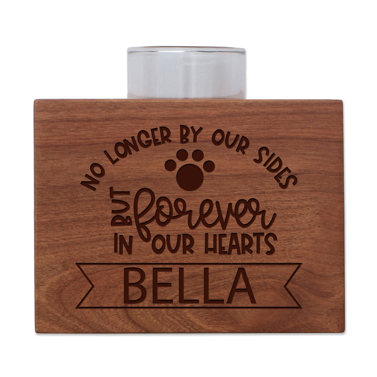 Pet Memorial Single Candle Holder - No Longer By Our Sides - LifeSong Milestones