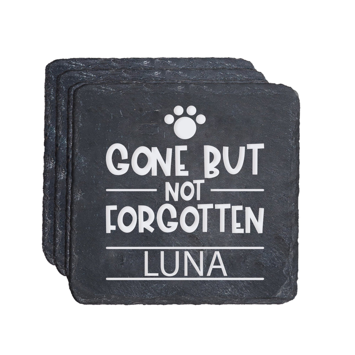 Pet Memorial Slate Coasters - Gone But Not Forgotten (Cat) - LifeSong Milestones