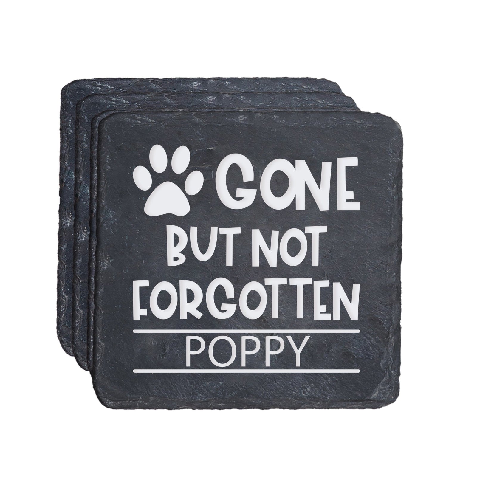 Pet Memorial Slate Coasters - Gone But Not Forgotten (Dog) - LifeSong Milestones