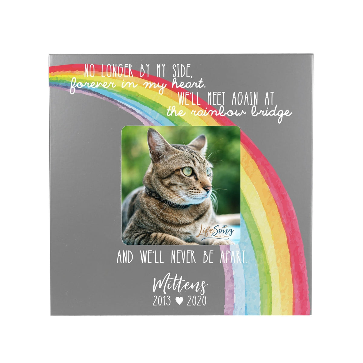 Pet Memorial Square Picture Frame - The Rainbow Bridge - LifeSong Milestones