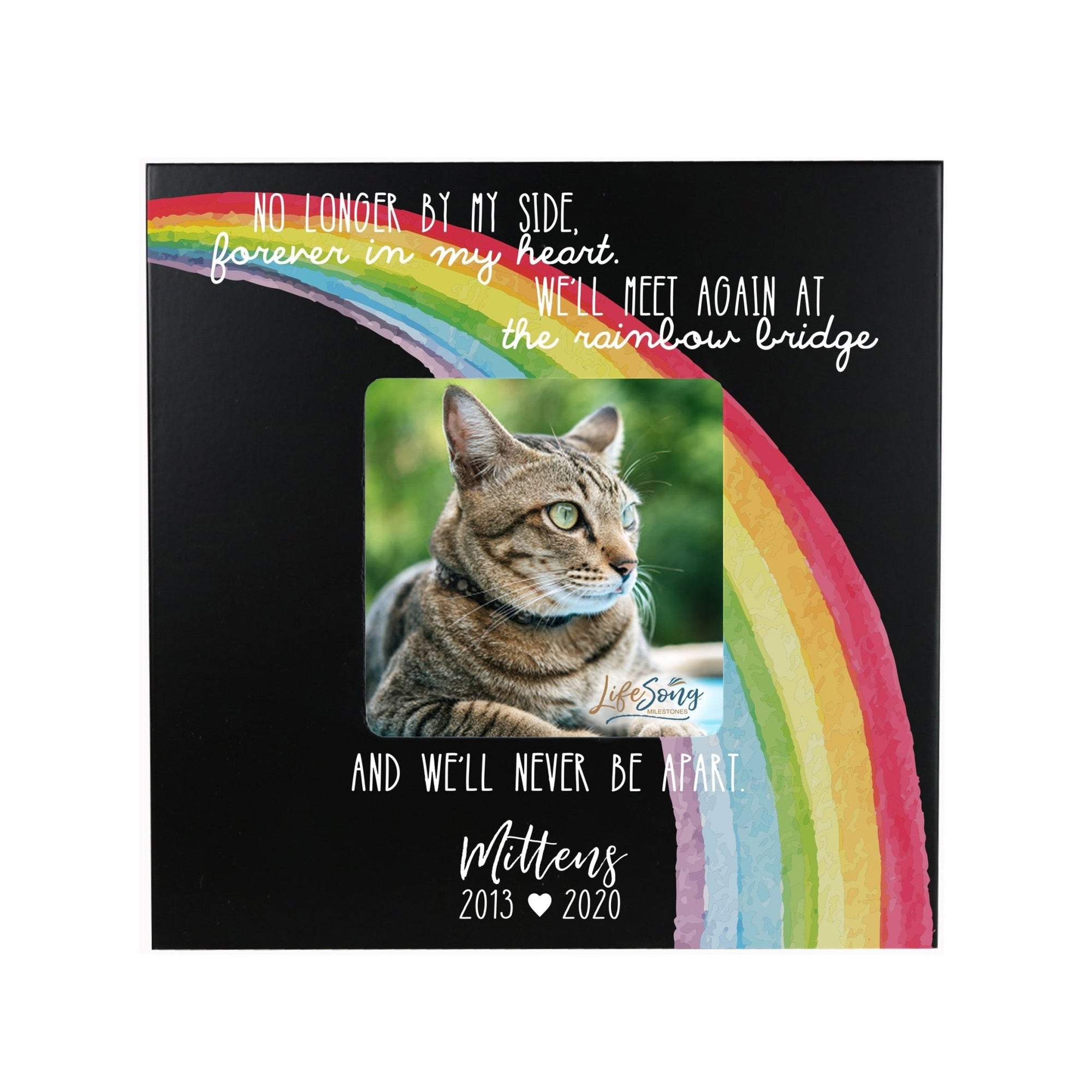 Pet Memorial Square Picture Frame - The Rainbow Bridge - LifeSong Milestones