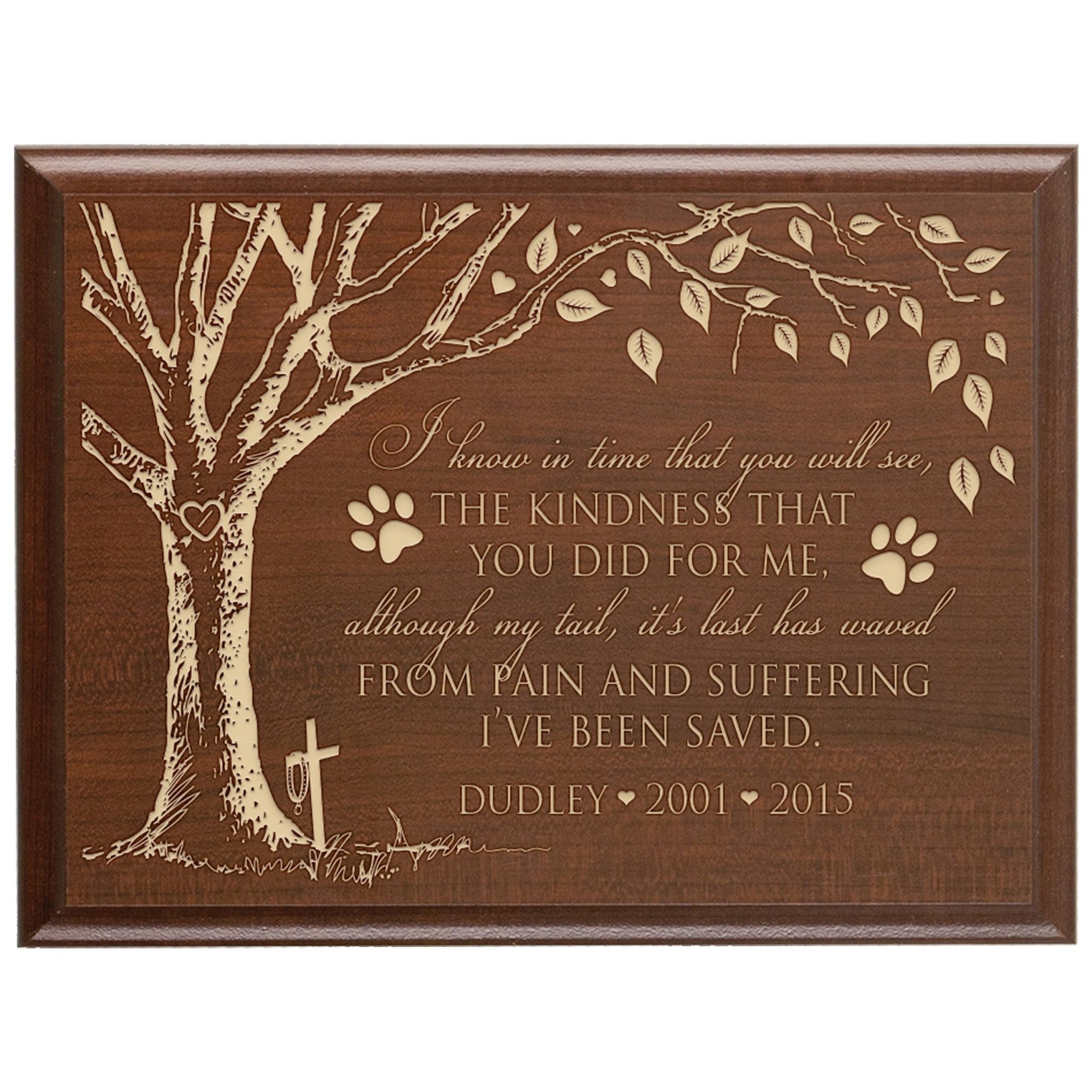 Pet Memorial Wall Plaque Décor - I Know In Time - LifeSong Milestones