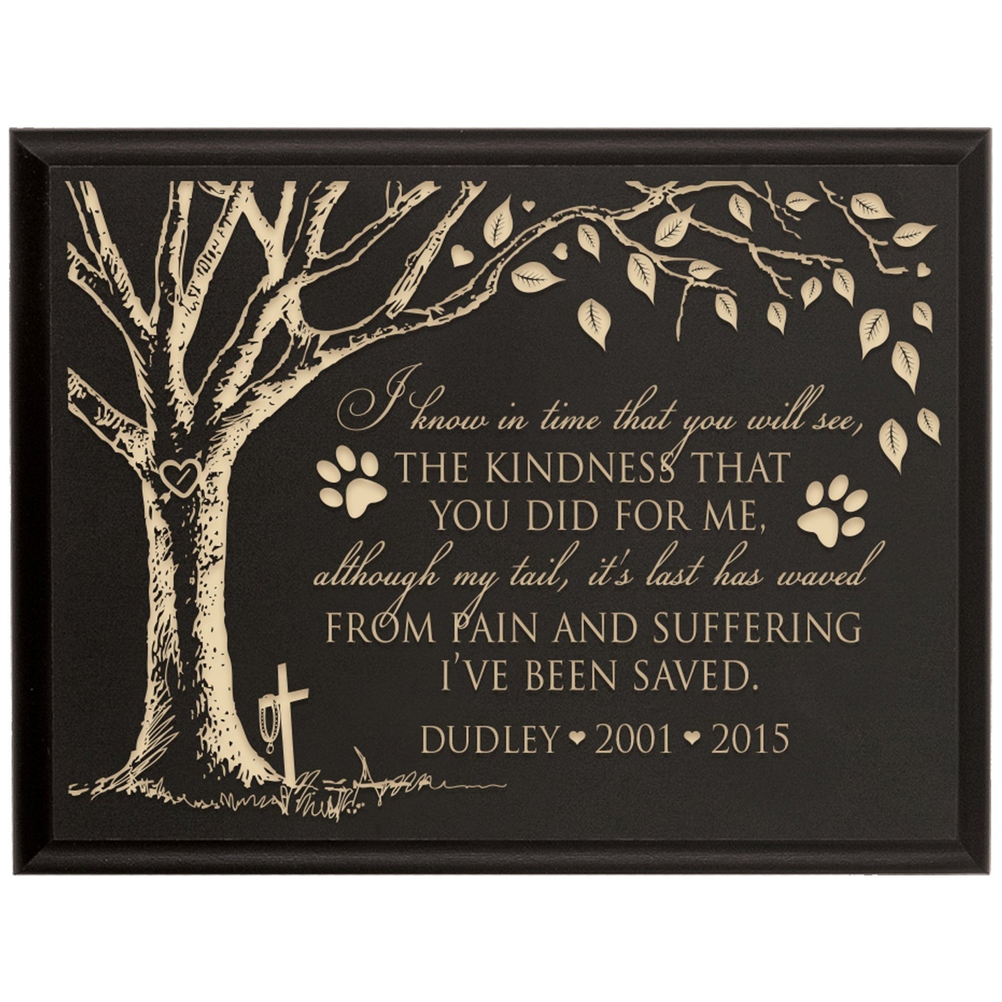 Pet Memorial Wall Plaque Décor - I Know In Time - LifeSong Milestones