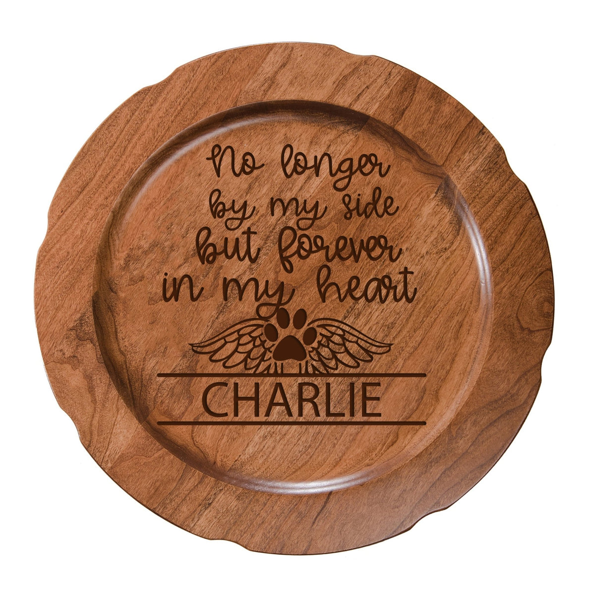 Pet Memorial Wooden Plate Décor - No Longer By My Side - LifeSong Milestones