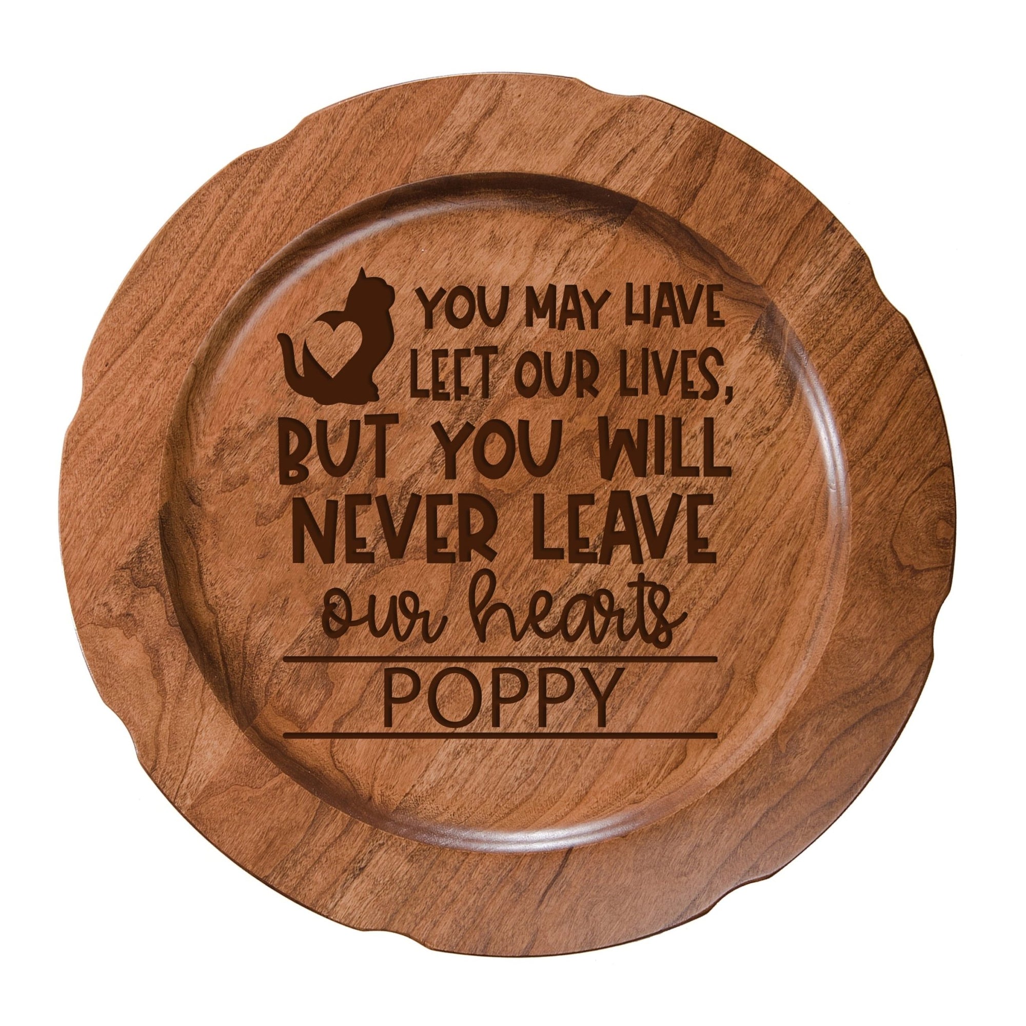 Pet Memorial Wooden Plate Décor - You May Have Left (Cat) - LifeSong Milestones