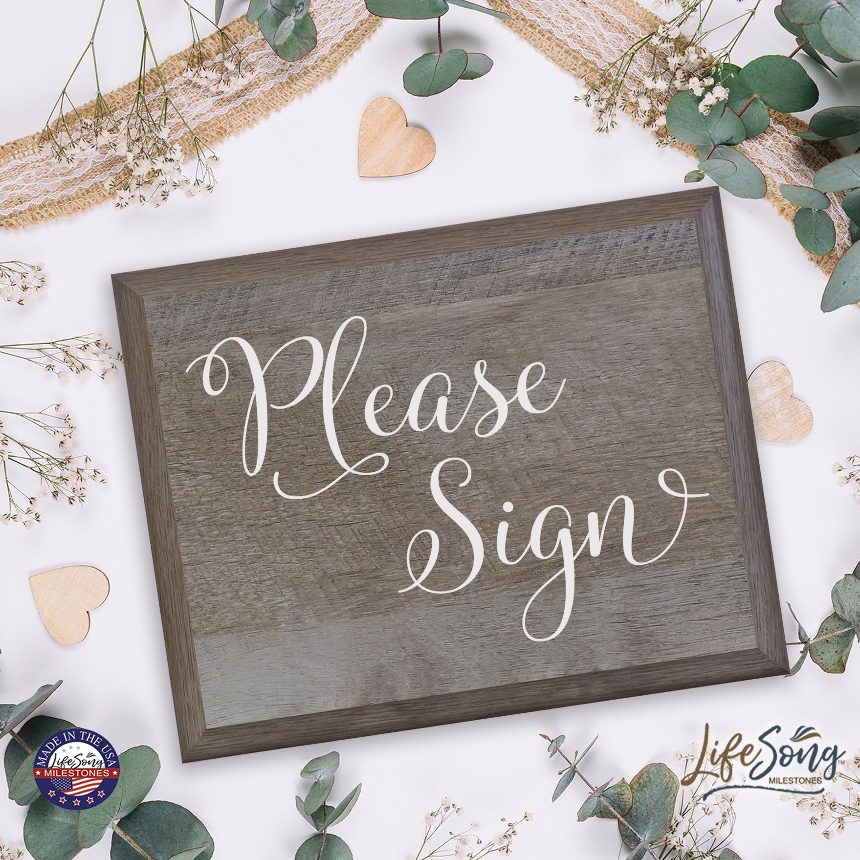 Please Sign Wooden Decorative Wedding Party sign (8x10) - LifeSong Milestones