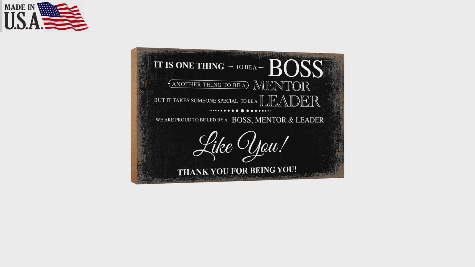 Wooden Shelf and Table Top Office Decor Gift for Boss - LifeSong Milestones