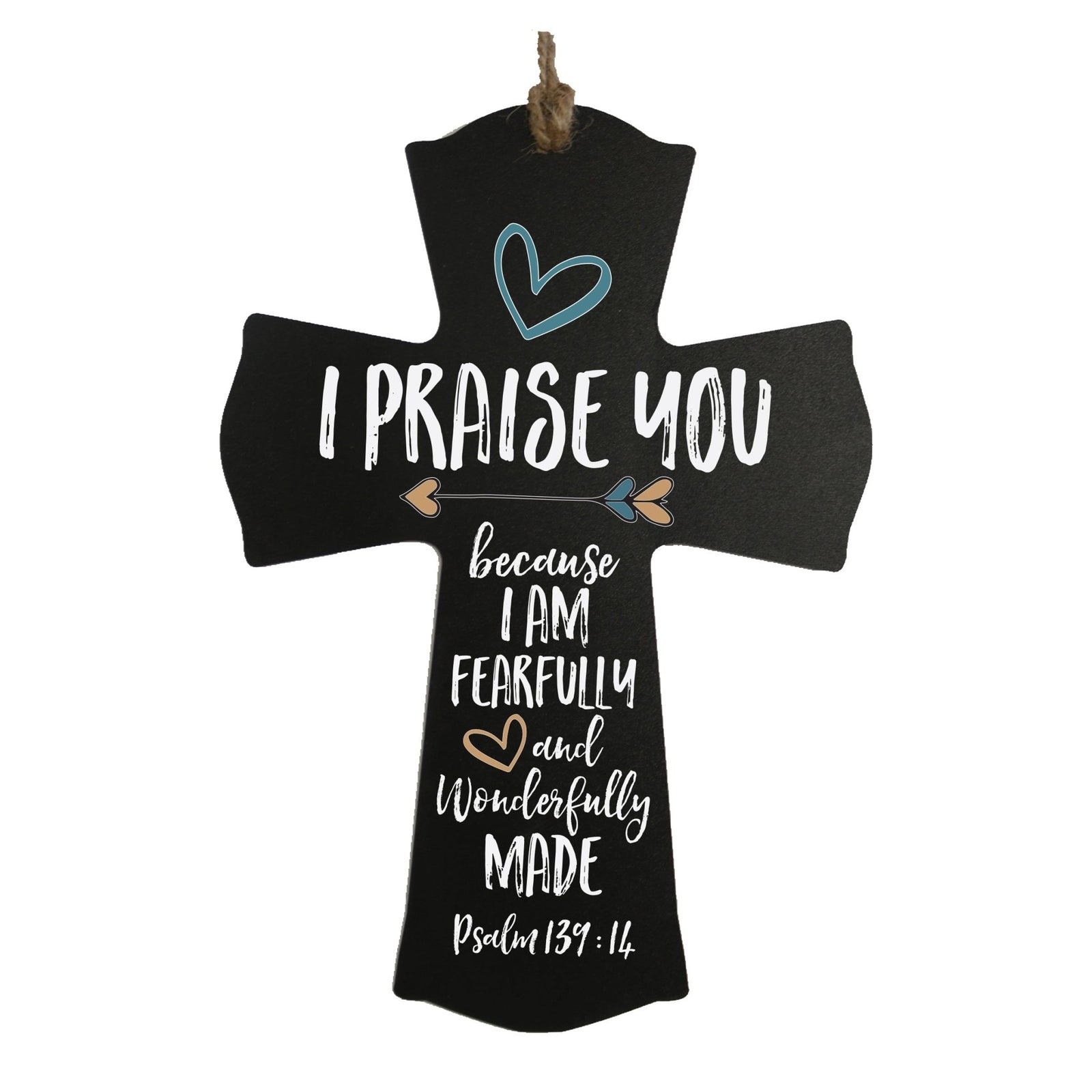 Printed Baptism Inspirational Crosses for Children - I Praise You Blue - LifeSong Milestones