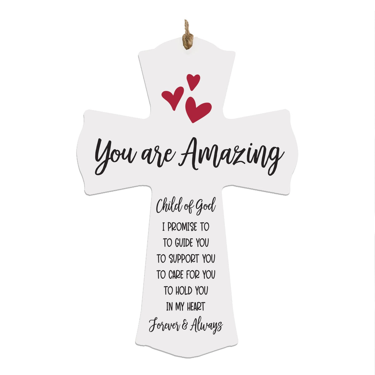 Printed Baptism Inspirational Crosses for Children - I Promise To - LifeSong Milestones