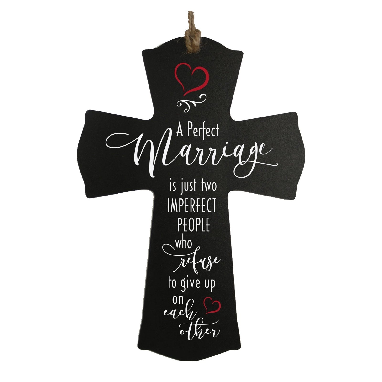 Printed Inspirational Marriage Crosses for Couples - A Perfect Marriage - LifeSong Milestones