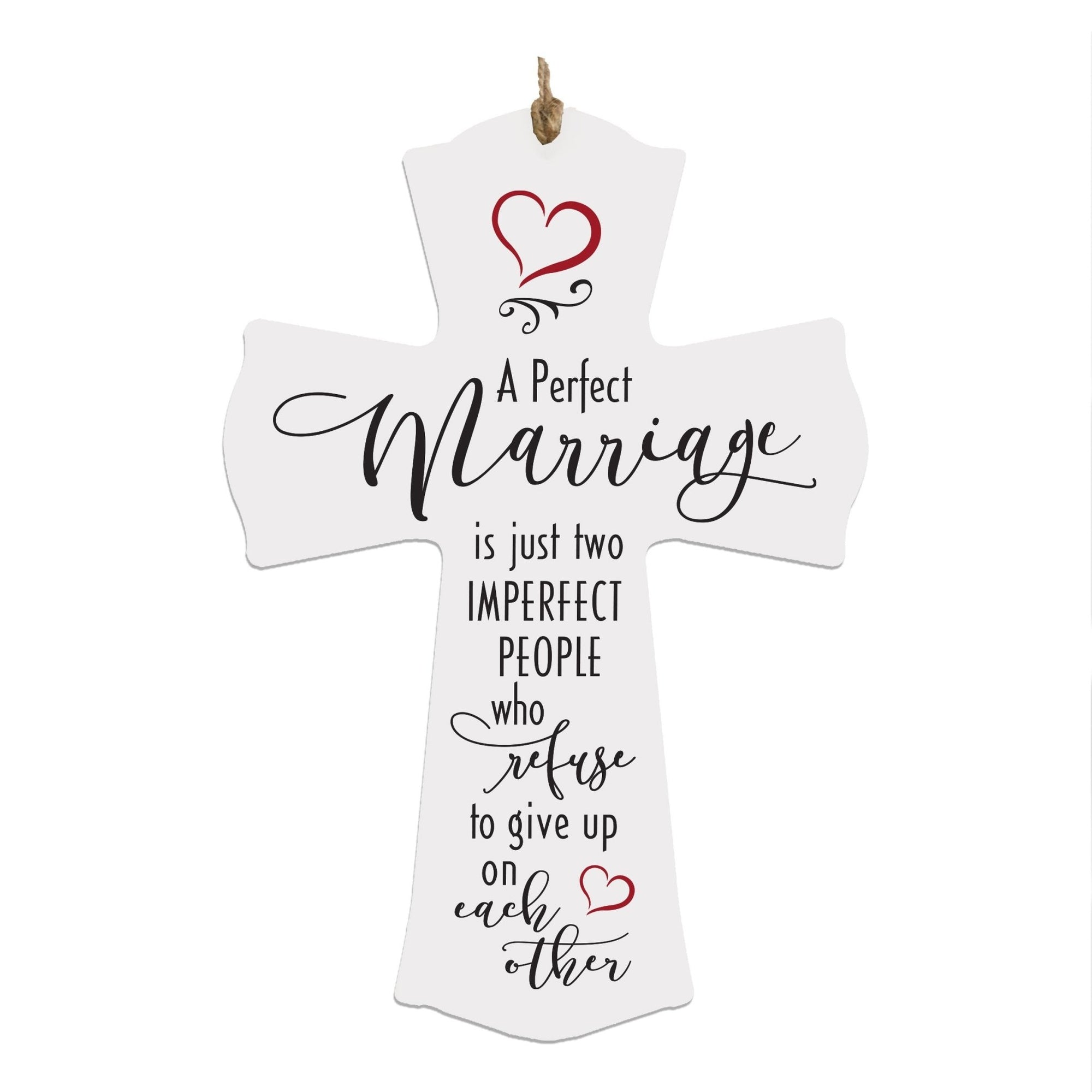 Printed Inspirational Marriage Crosses for Couples - A Perfect Marriage - LifeSong Milestones