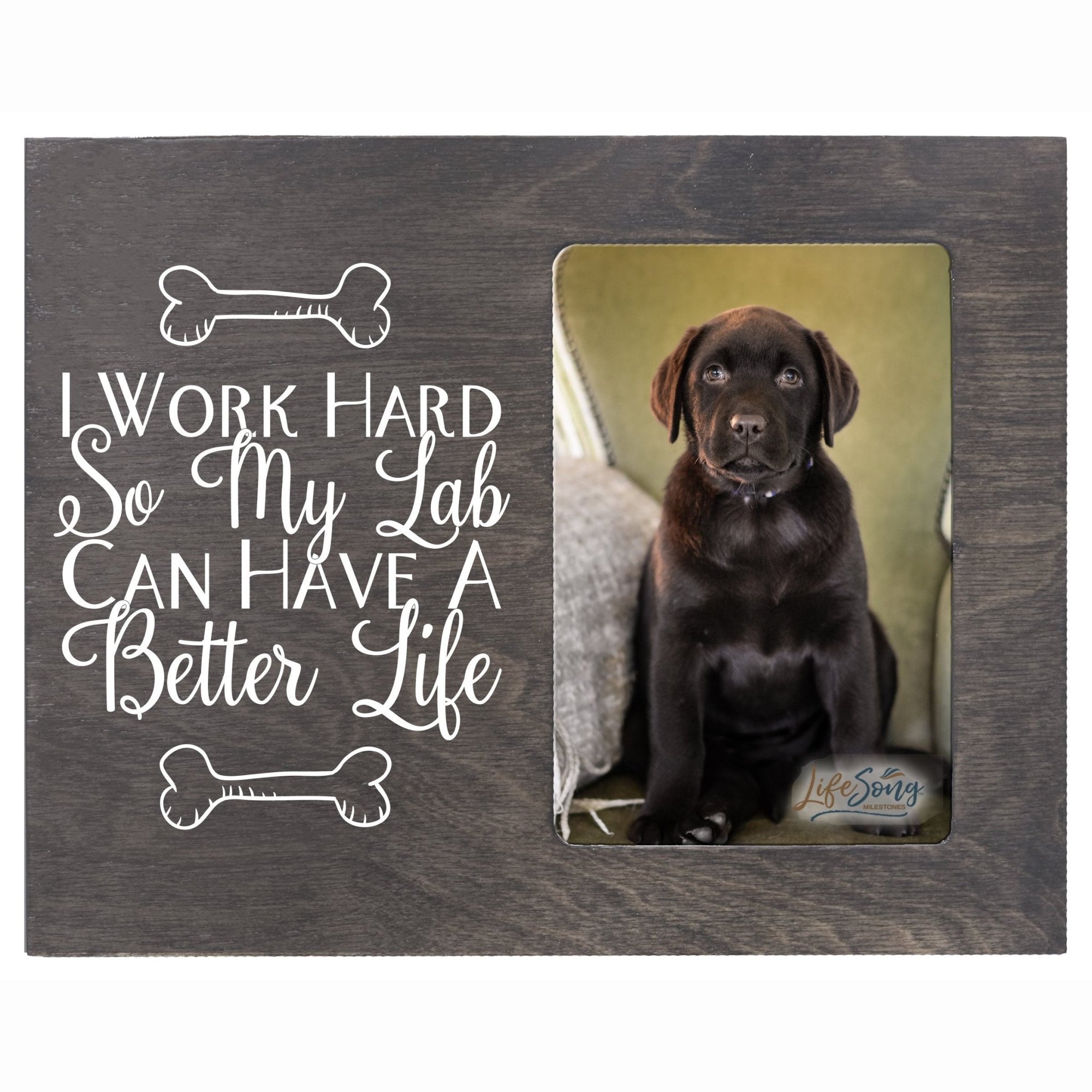 Printed Labrador Retriever Photo Frames - I Work Hard - LifeSong Milestones