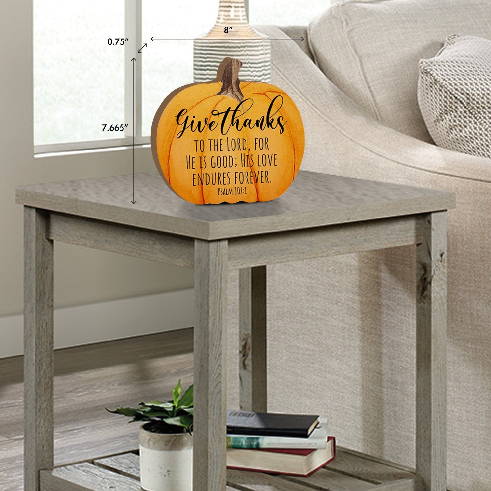 Pumpkin shelf decor Decorative Home Décor - Give Thanks To The Lord - LifeSong Milestones