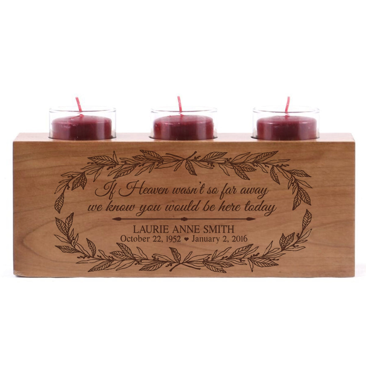 Remembrance Memorial 3 Candle Holder - If Heaven Wasn&#39;t - LifeSong Milestones