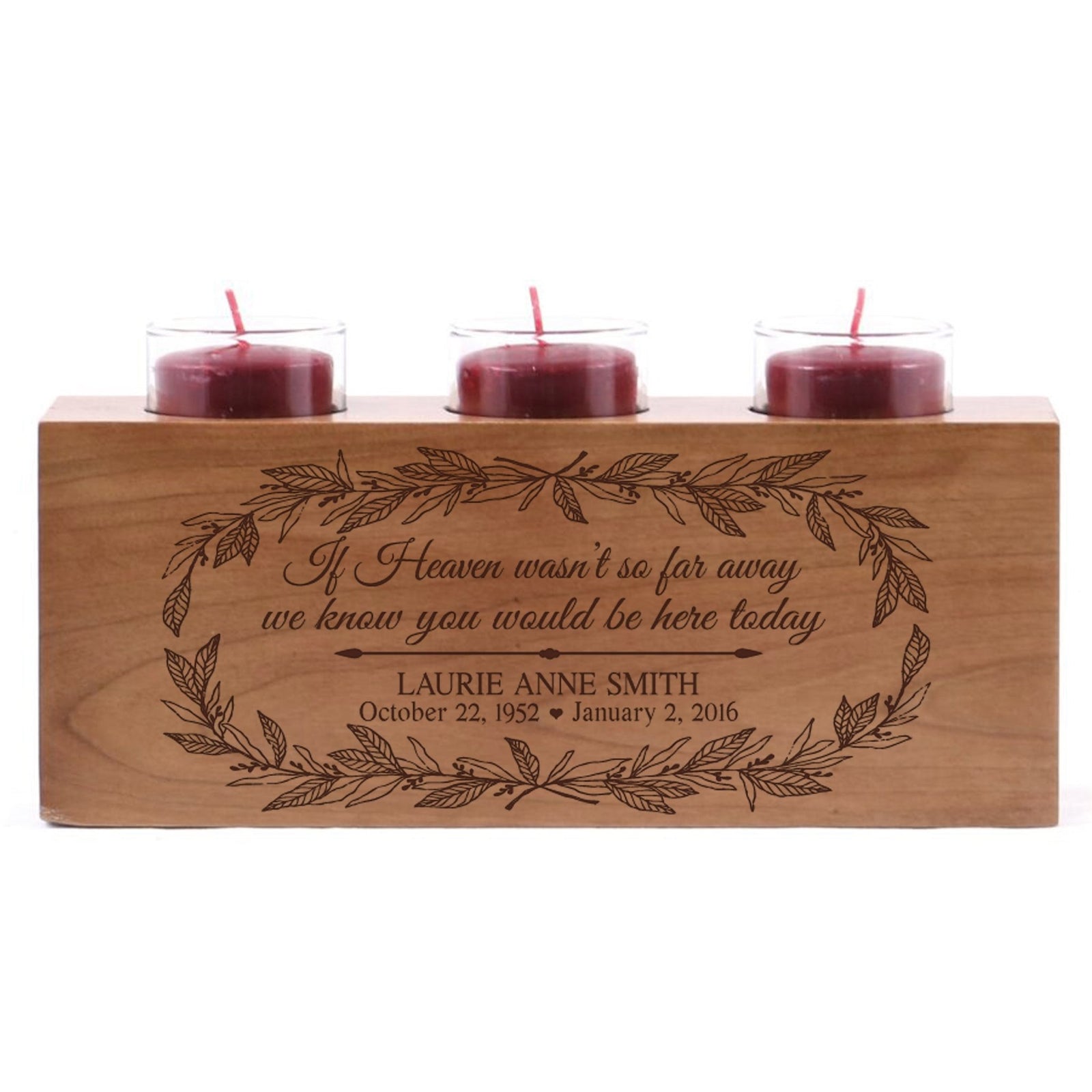 Remembrance Memorial 3 Candle Holder - If Heaven Wasn't - LifeSong Milestones