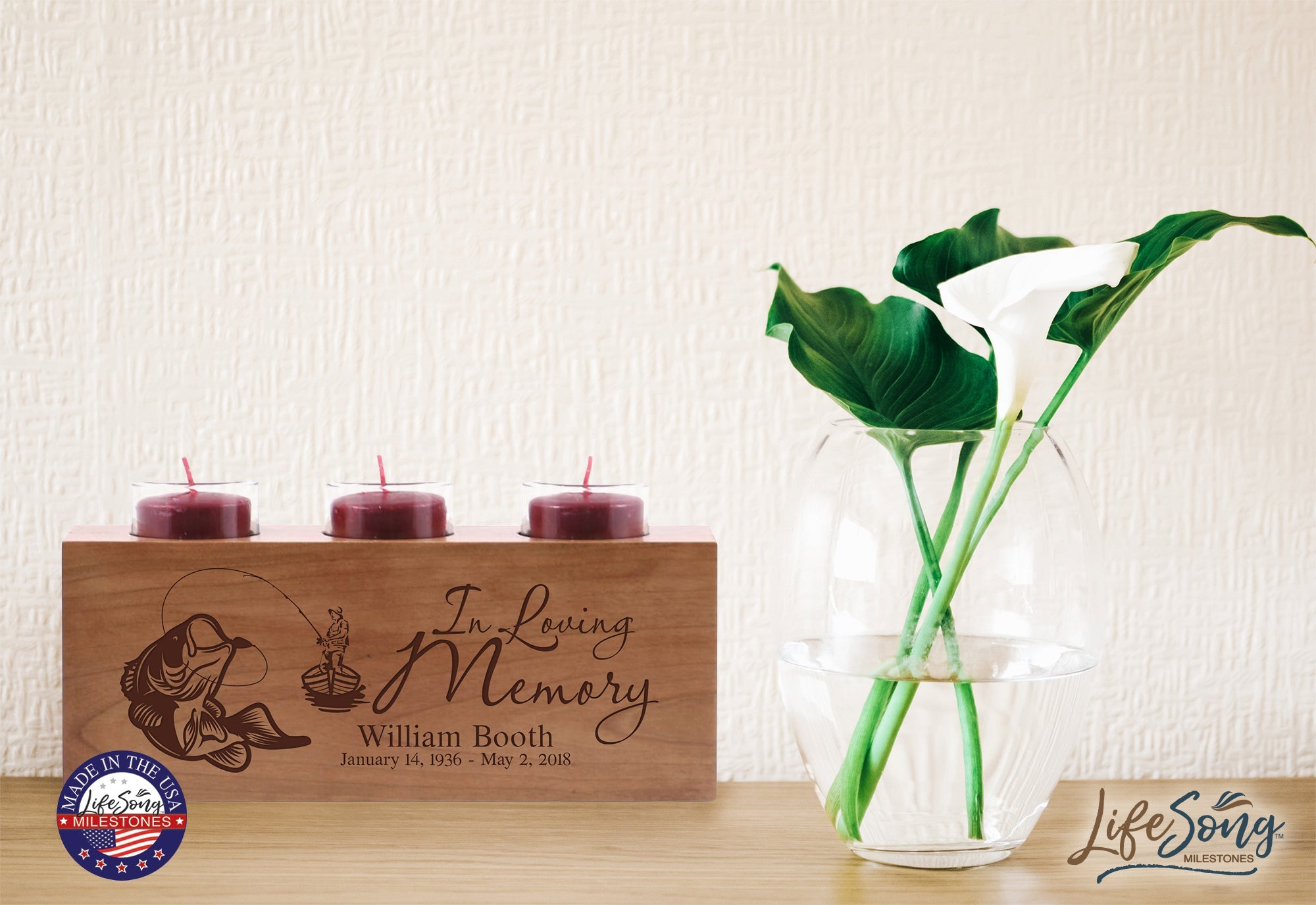 Remembrance Memorial 3 Candle Holder - In Loving Memory - LifeSong Milestones