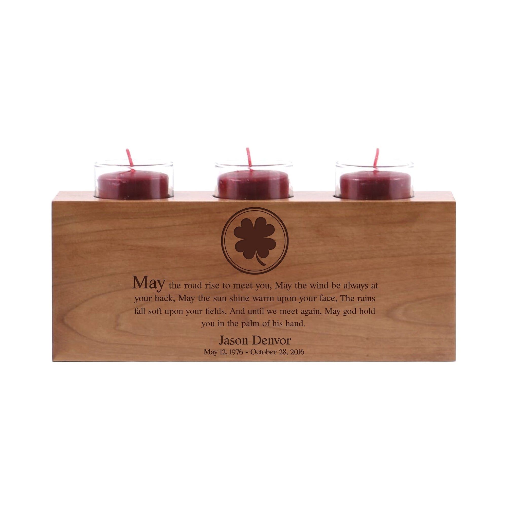 Remembrance Memorial 3 Candle Holder - May The Road Rise - LifeSong Milestones