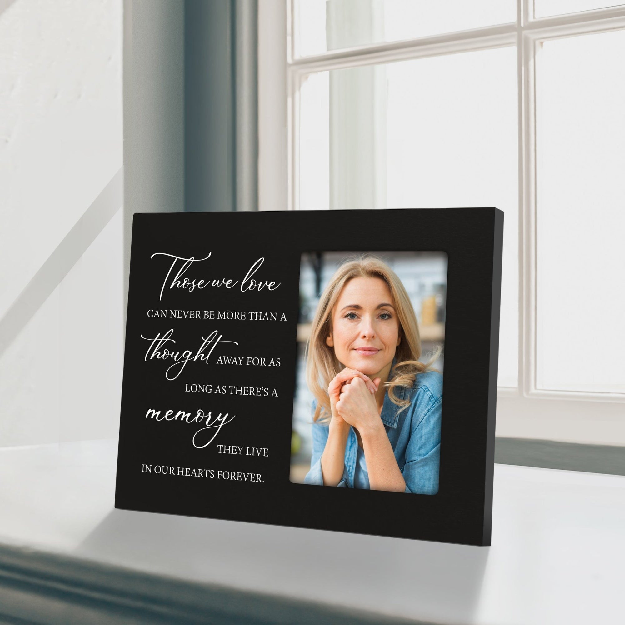 Rustic-Inspired Wooden Human Memorial Frames That Holds A 4x6in Photo - Those We Love (Script) - LifeSong Milestones