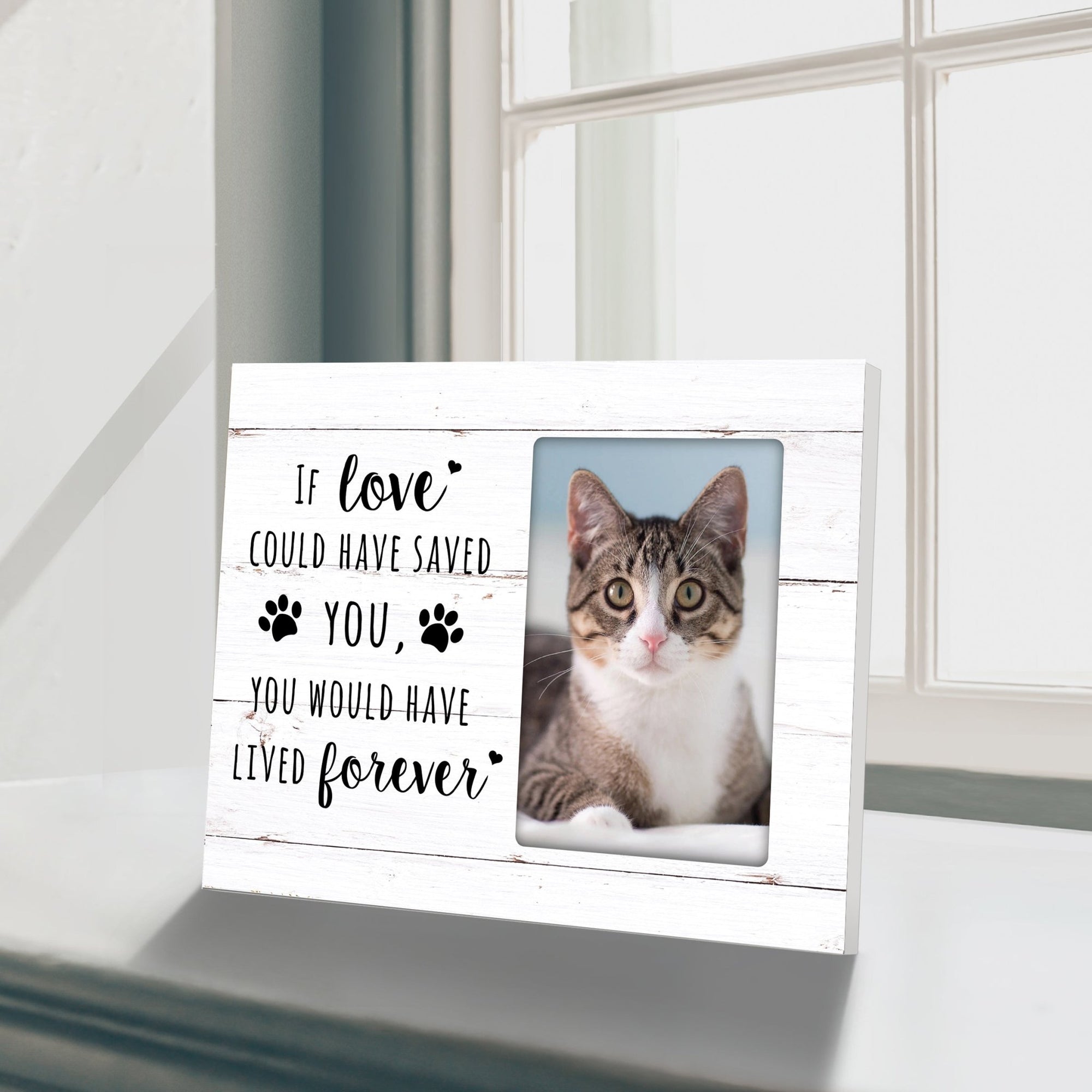 Rustic-Inspired Wooden Pet Memorial Frames That Holds A 4x6in Photo - If Love Could Have Saved You - LifeSong Milestones