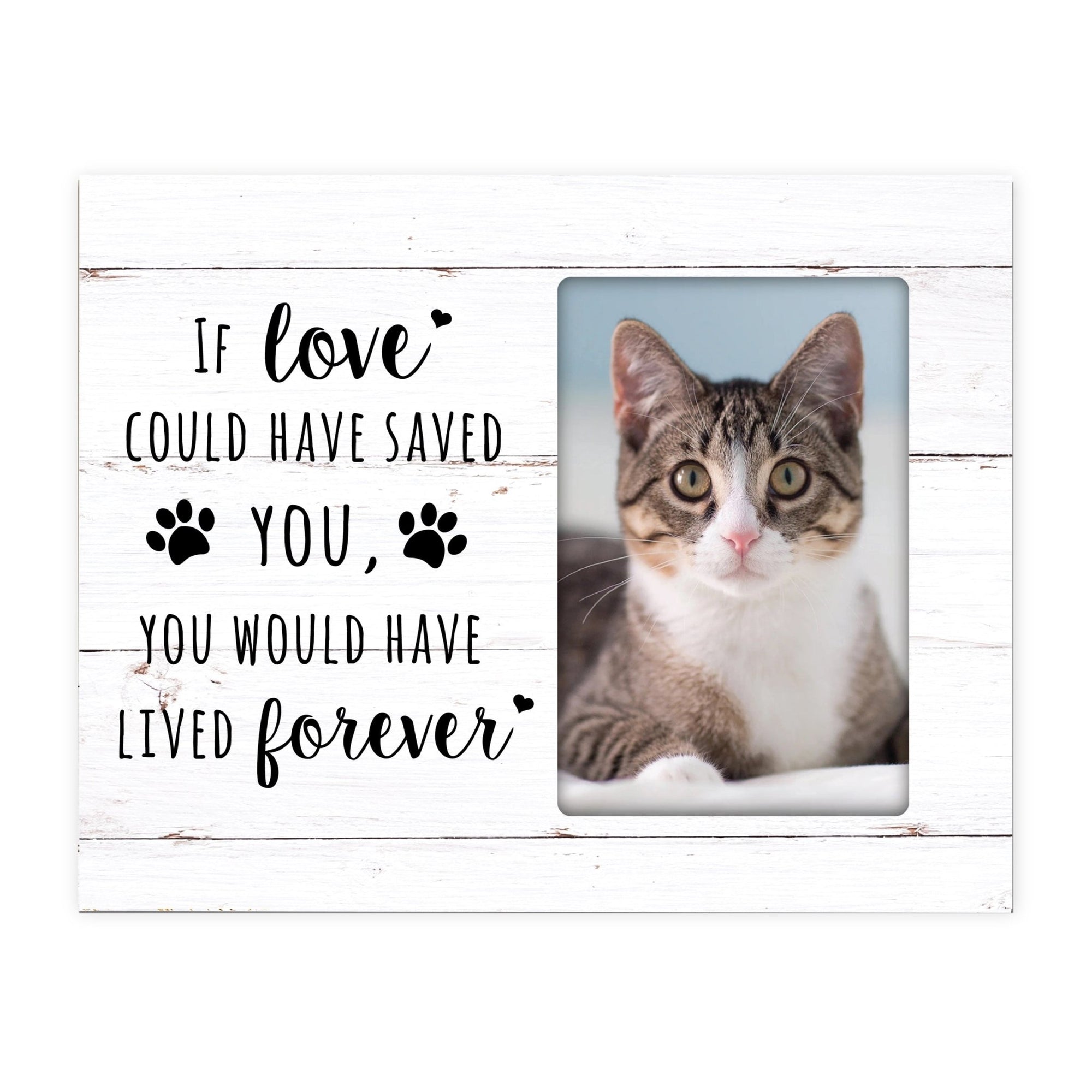 Rustic-Inspired Wooden Pet Memorial Frames That Holds A 4x6in Photo - If Love Could Have Saved You - LifeSong Milestones