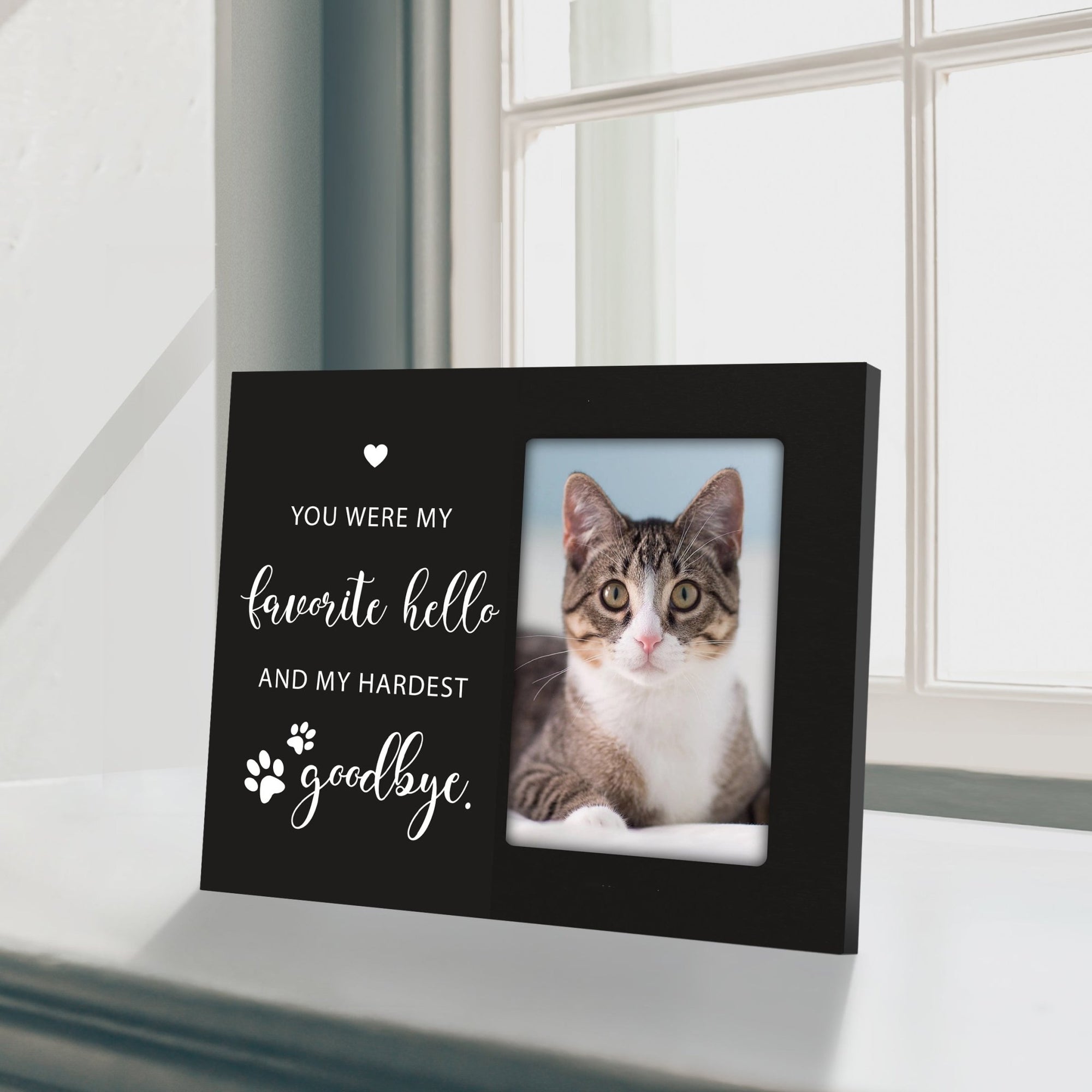 Rustic-Inspired Wooden Pet Memorial Frames That Holds A 4x6in Photo - You Were My Favorite (Heart) - LifeSong Milestones