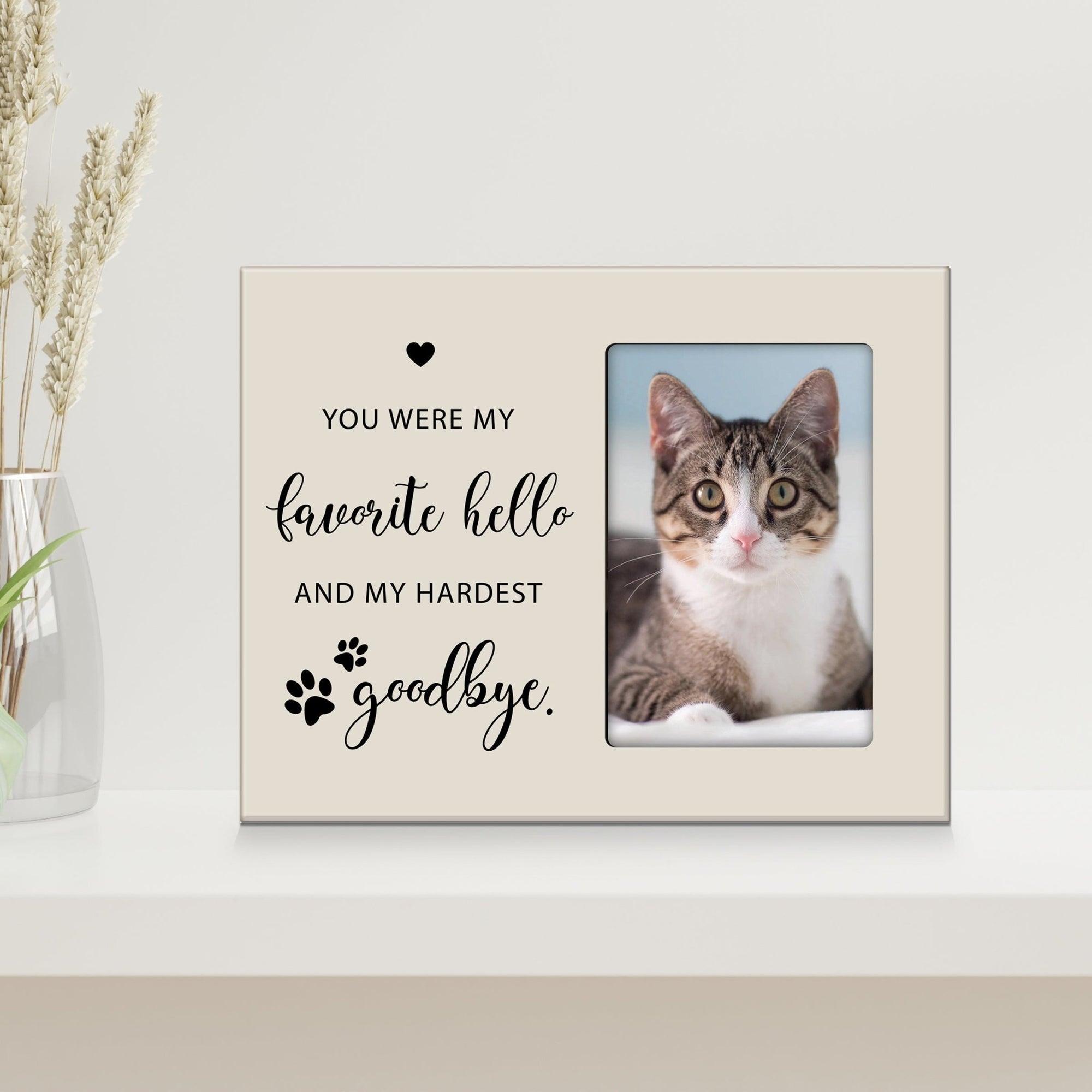 Rustic-Inspired Wooden Pet Memorial Frames That Holds A 4x6in Photo - You Were My Favorite (Heart) - LifeSong Milestones