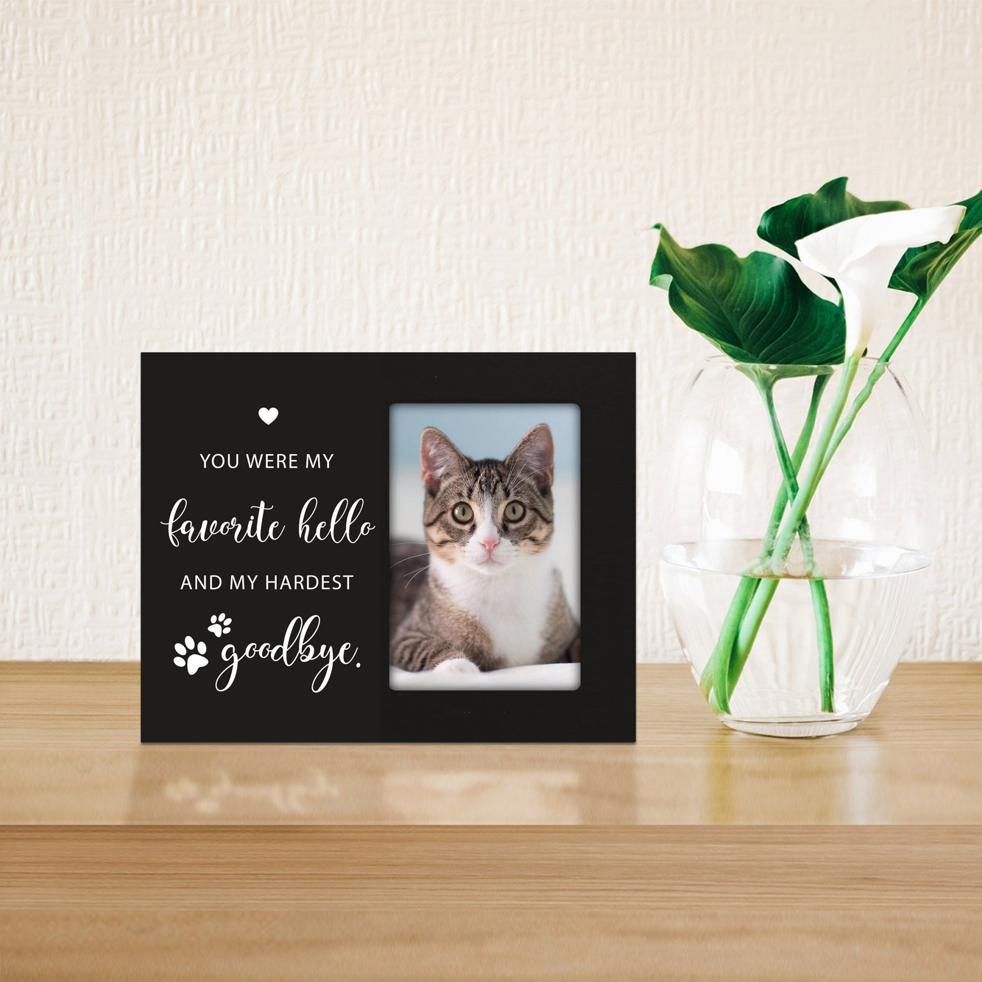 Rustic-Inspired Wooden Pet Memorial Frames That Holds A 4x6in Photo - You Were My Favorite (Heart) - LifeSong Milestones