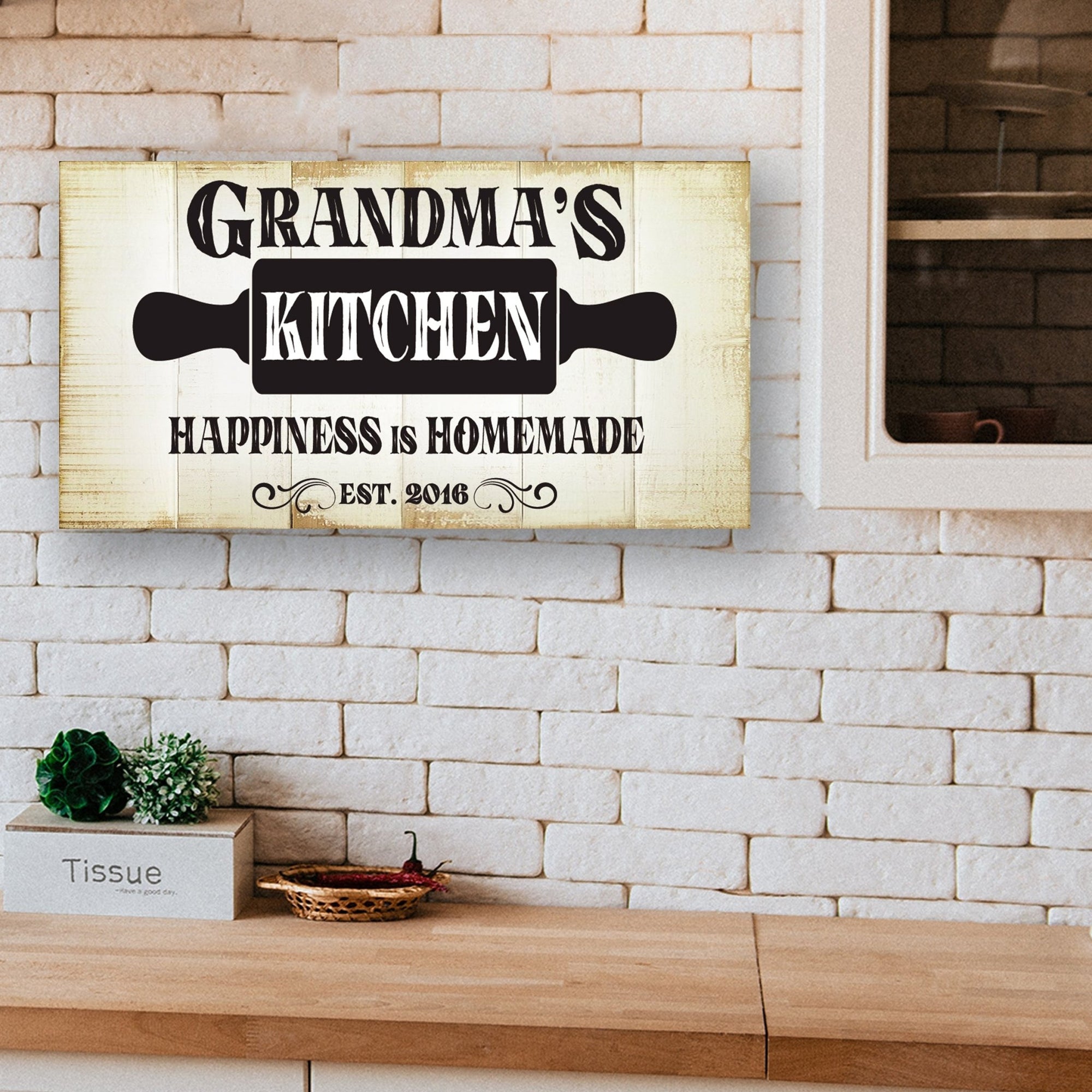 Rustic Kitchen Wooden Wall Plaque Home Décor or Gift Ideas - Happiness Is Homemade - LifeSong Milestones