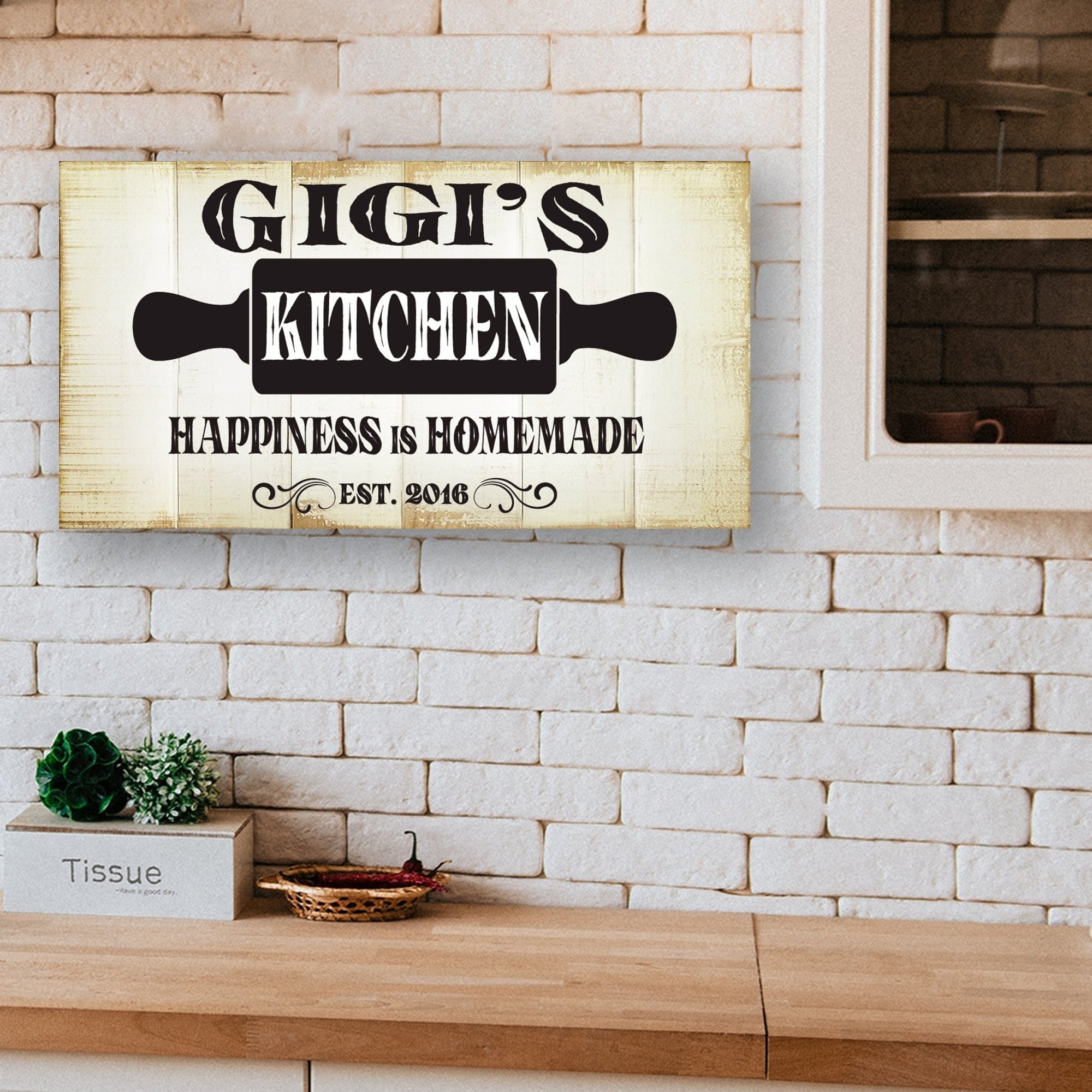 Rustic Kitchen Wooden Wall Plaque Home Décor or Gift Ideas - Happiness Is Homemade - LifeSong Milestones